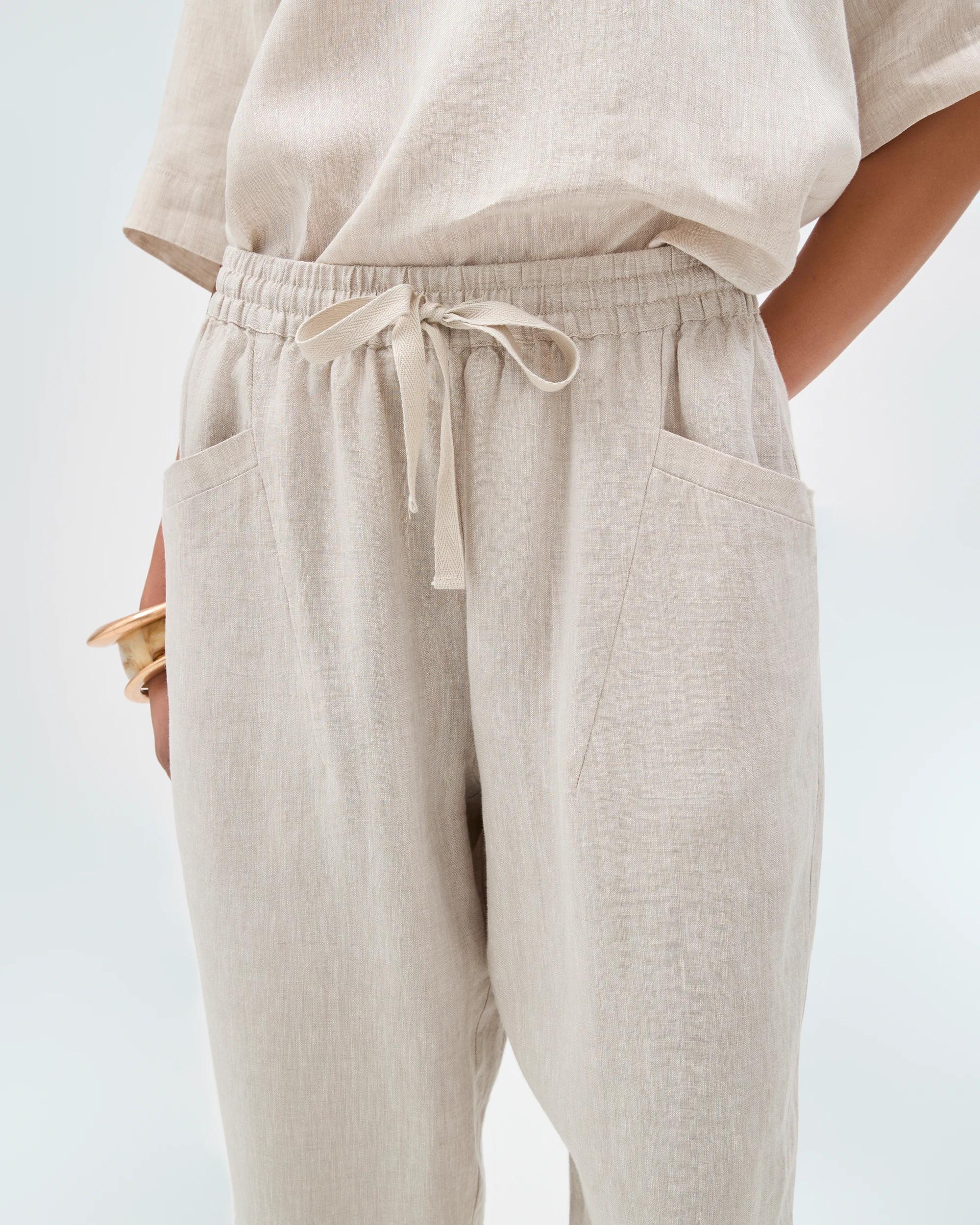 5 Target Woman European Linen Tapered Pants FLAX, 5 of 7