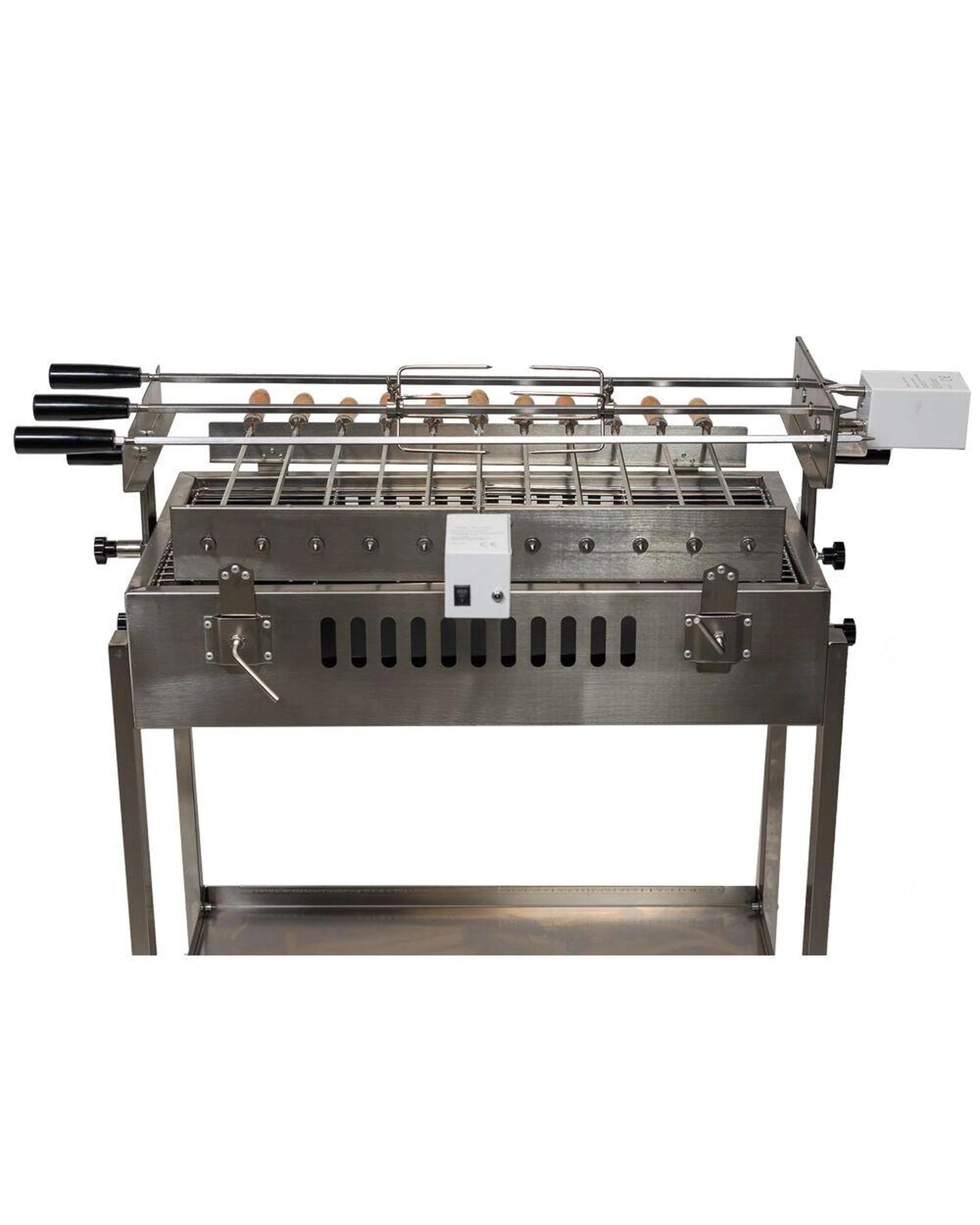 5 Outdoor Central Straight 3 Skewer in - line Cyprus Spit - Stainless Steel, 5 of 10