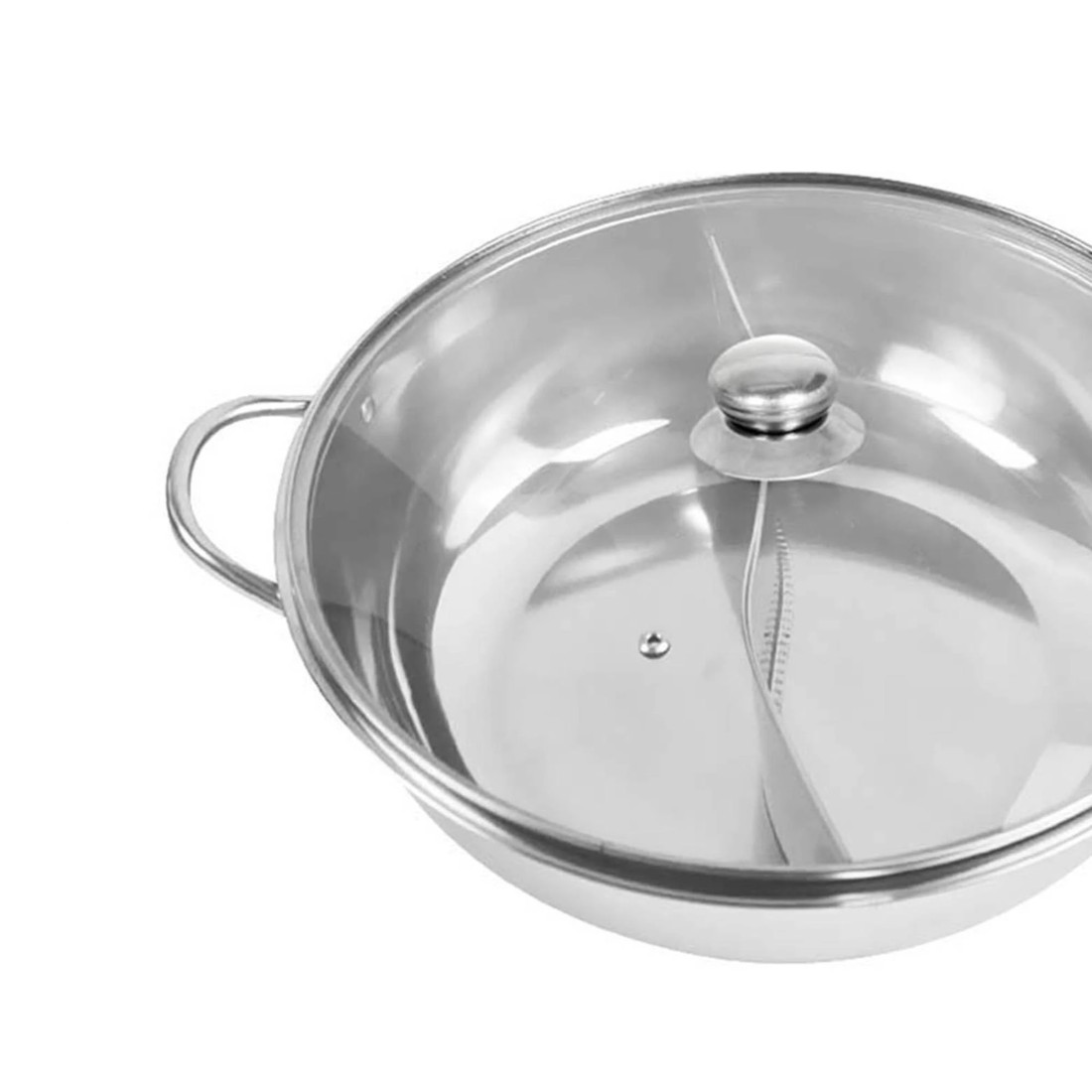 4 Toque Stainless-Steel 36cm Twin Mandarin Duck Hot Pot Induction Cookware W/Lid, 4 of 7