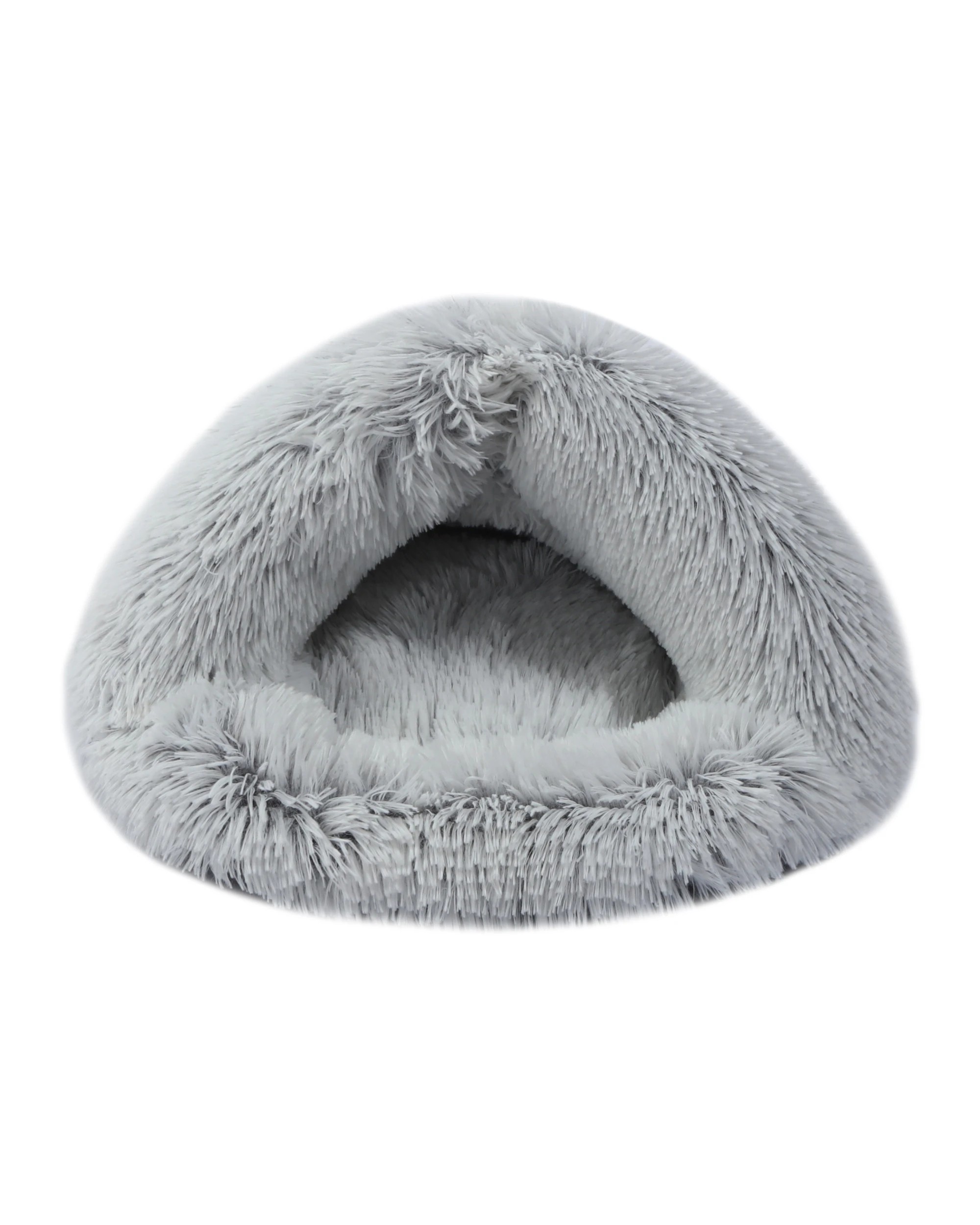 2 Charlie's Shaggy Fur Faux Igloo Cat Cave Bed 60x50cm - Arctic White, 2 of 4