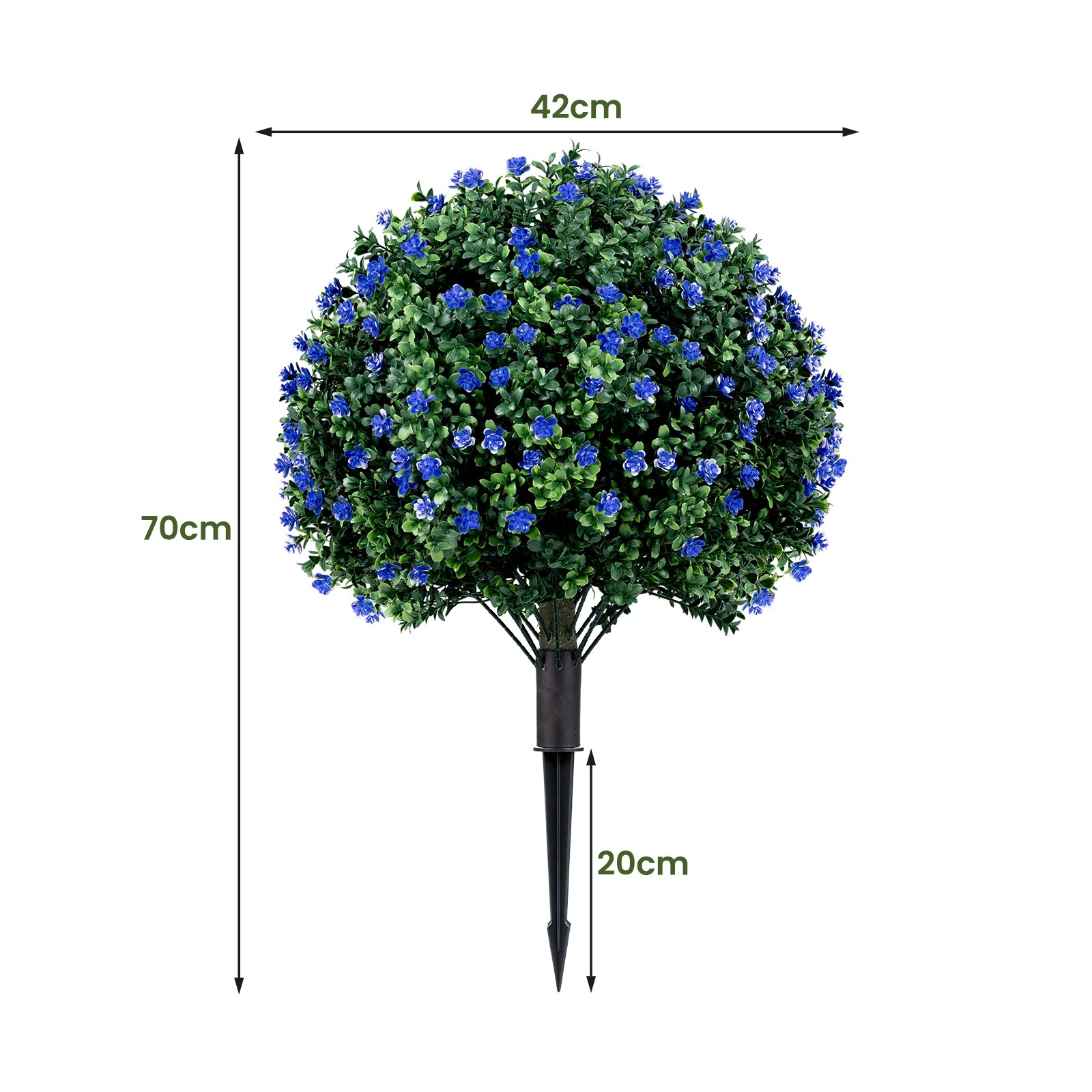 2 Costway 2 Pack Artificial Camellia Boxwood Topiary Ball Trees Faux Floral Shrubs, 2 of 4