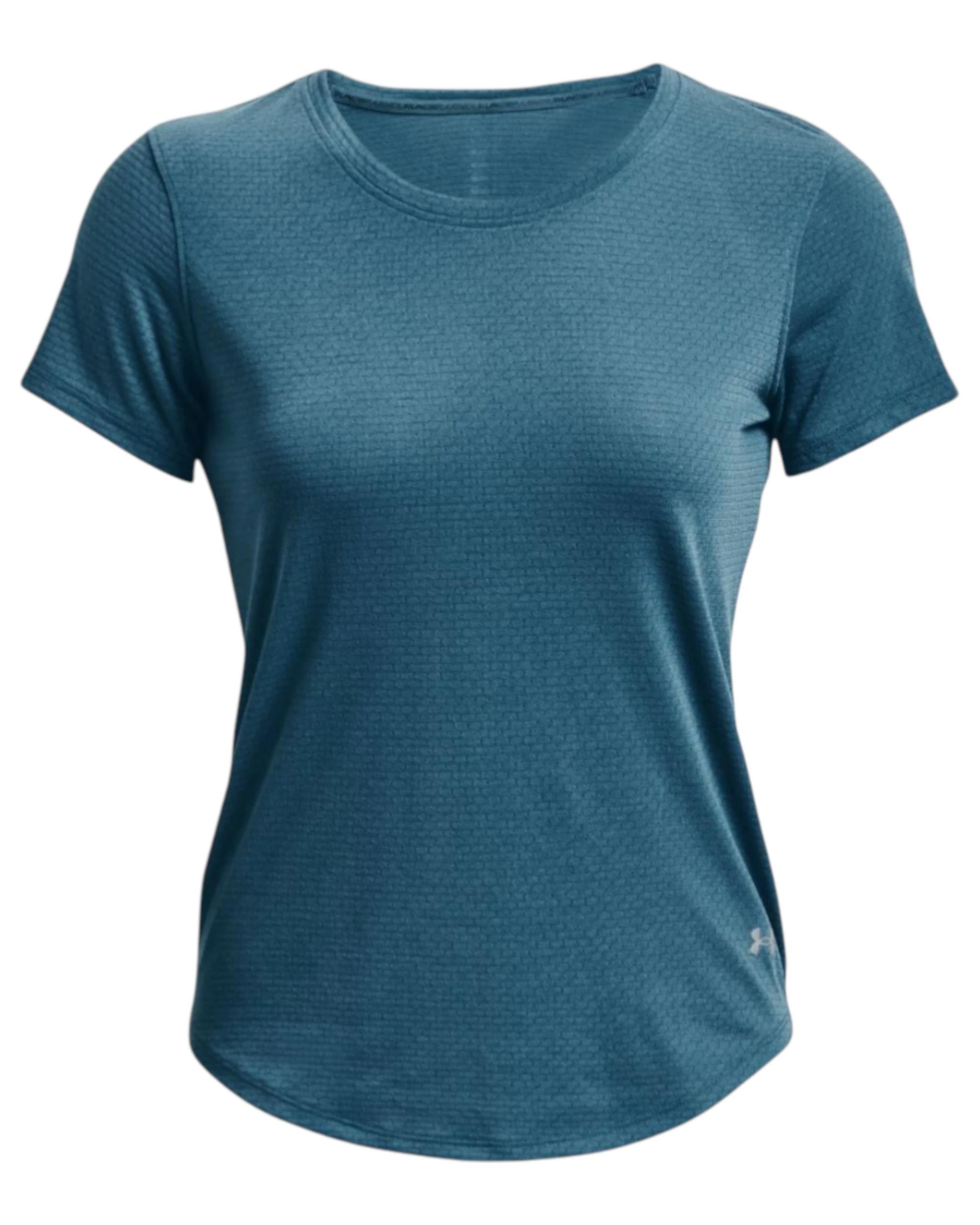 1 Under Armour Womens Streaker Static Blue Reflective Short Sleeve Athletic Shirt BLUE, 1 of 4