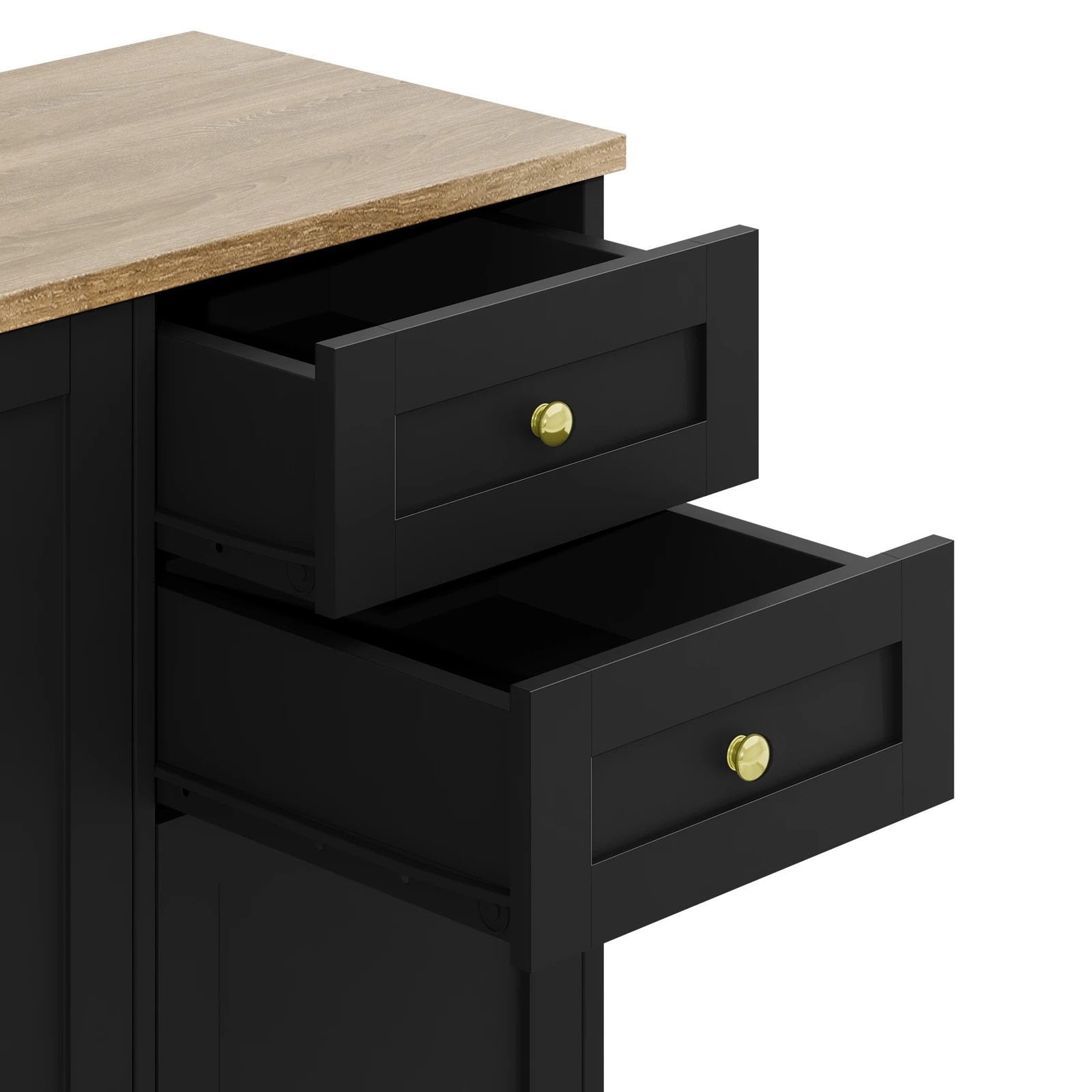 6 Alfordson 3 Doors Buffet Sideboard Cupboard Cabinet Pantry Storage - Black, 6 of 9