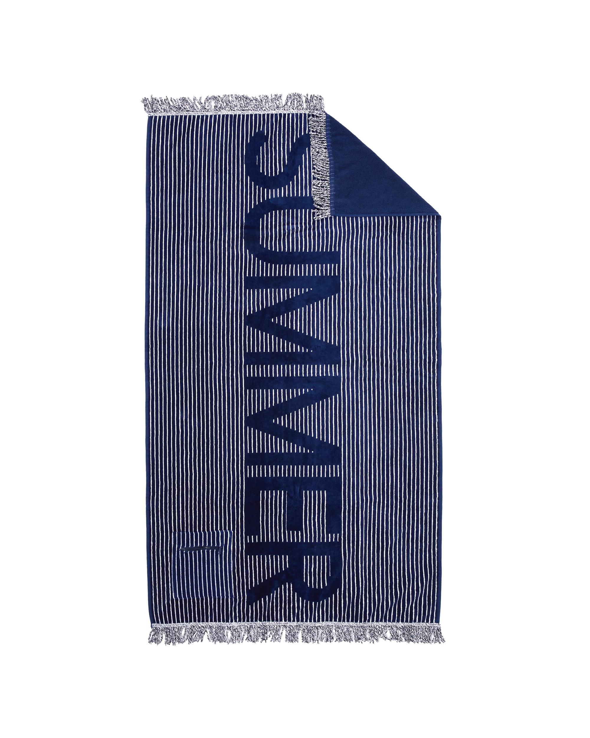 4 Cotton Stripe Extra Large Beach Towel - Navy, 4 of 6