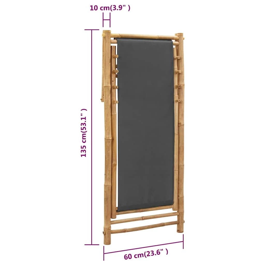 9 vidaXL Deck chair Foldable - Grey, 9 of 9