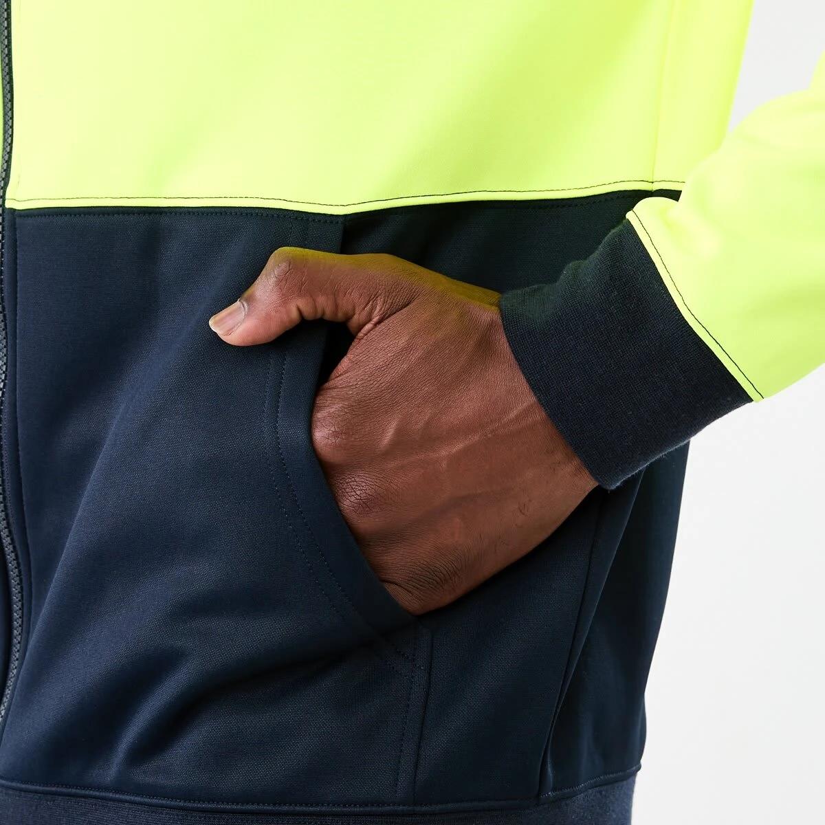 6 Hi-Visibility Zip Through Hoodie Yellow, 6 of 6