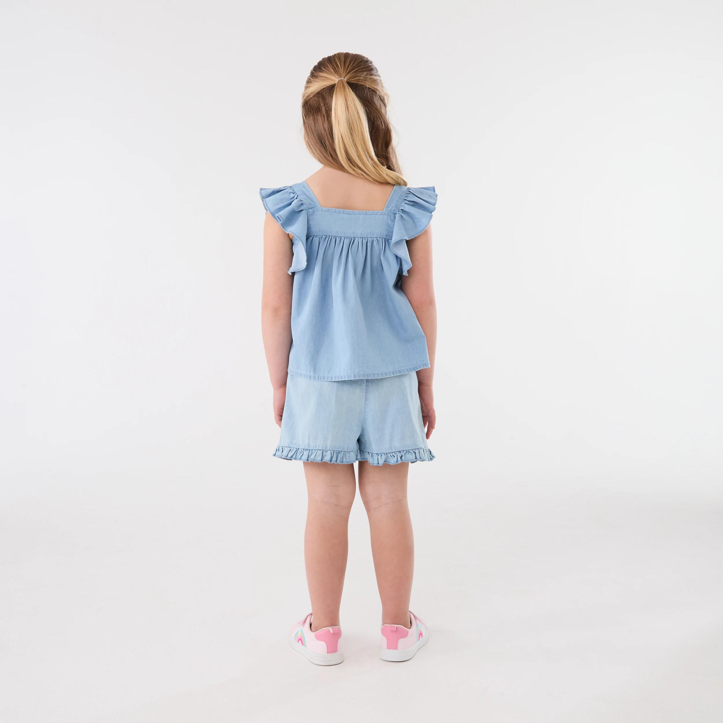 6 Frill Hem Shorts CHAMBRAY, 6 of 6