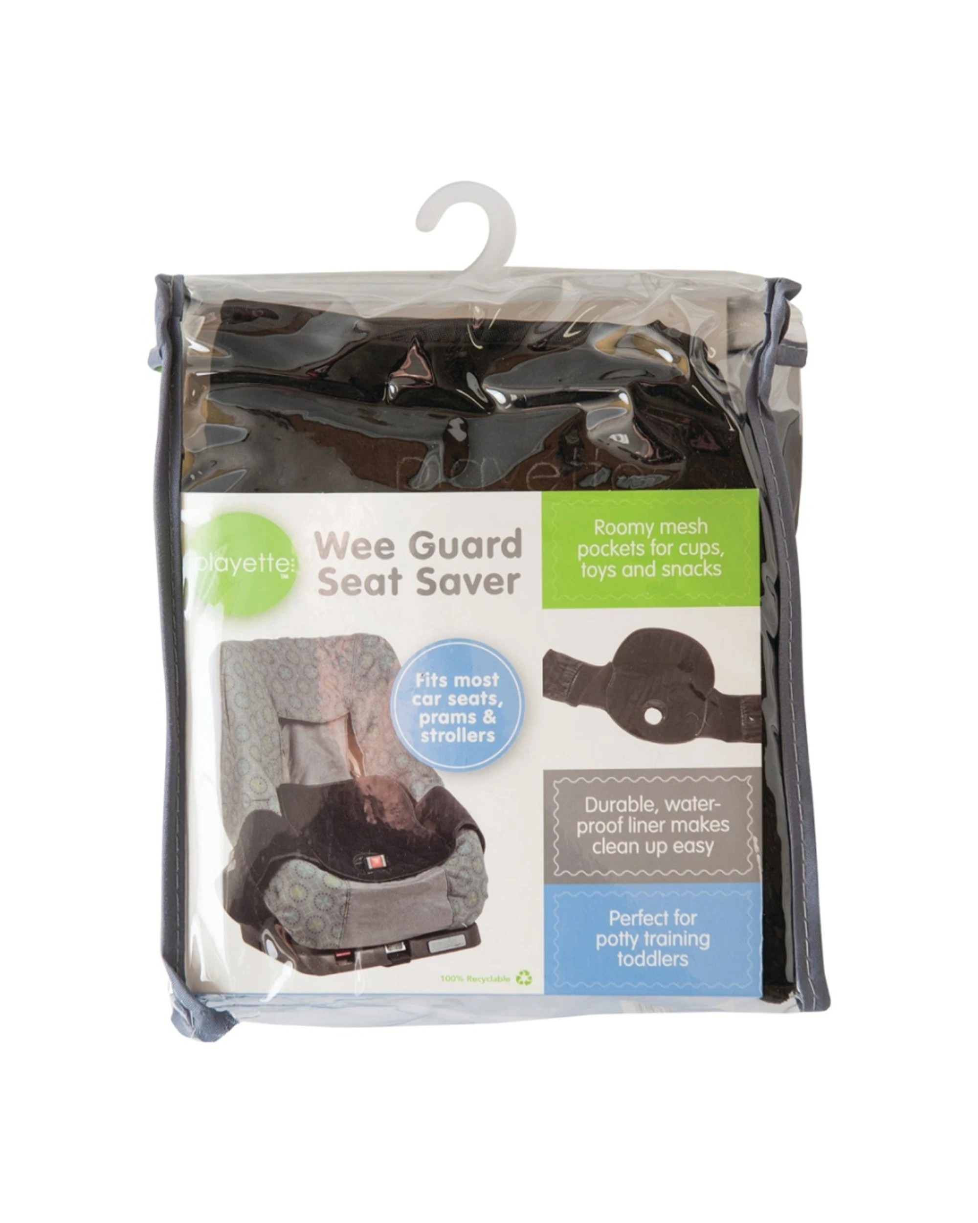2 Playette Wee Guard Waterproof Seat Saver With Detachable Mesh Pockets - Black, 2 of 2