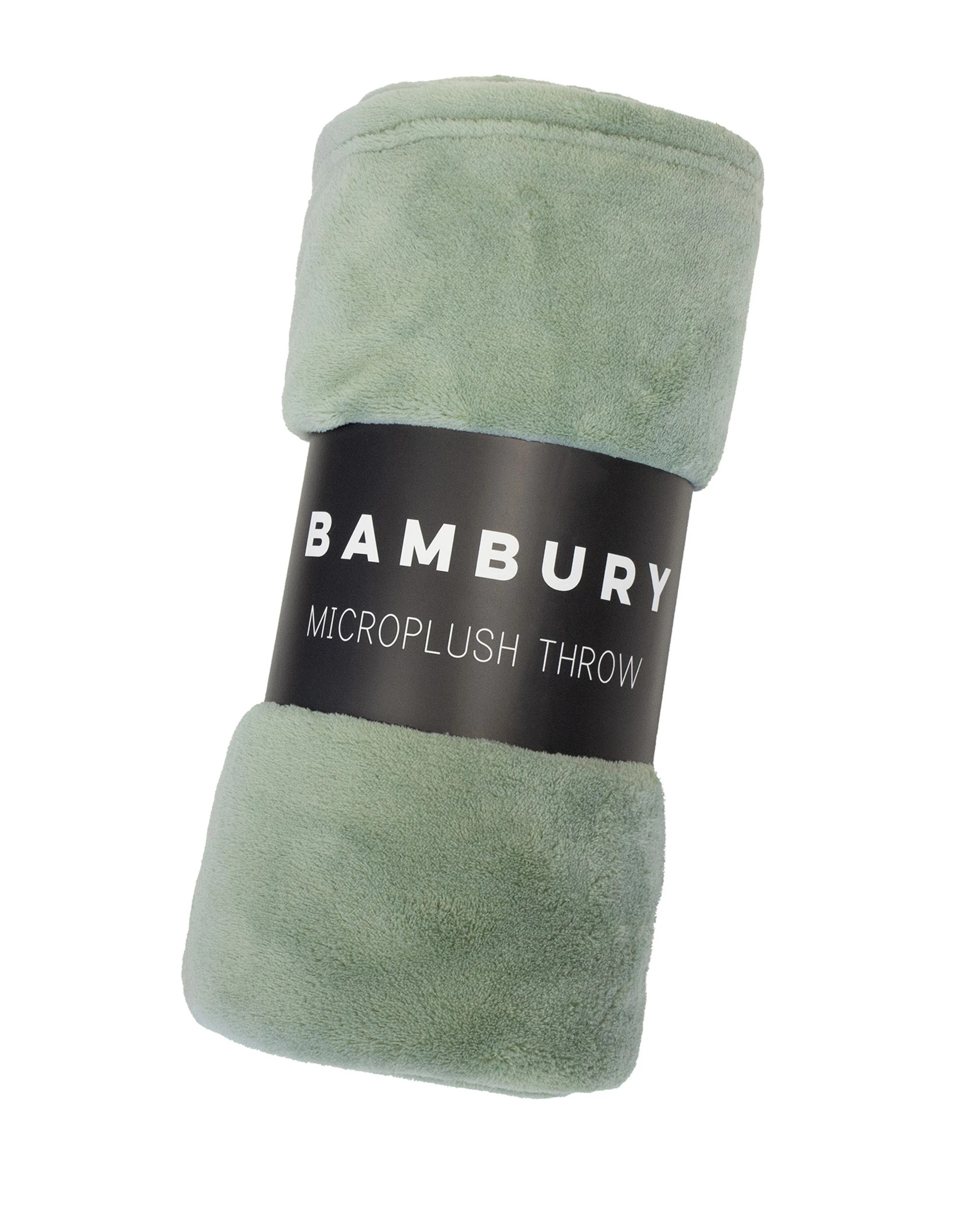 3 Bambury Microplush Soft Cosy Throw Rug Sage - Green, 3 of 4