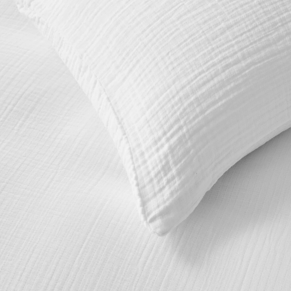 3 Muslin Cotton Quilt Cover Set - King Bed, White, 3 of 6