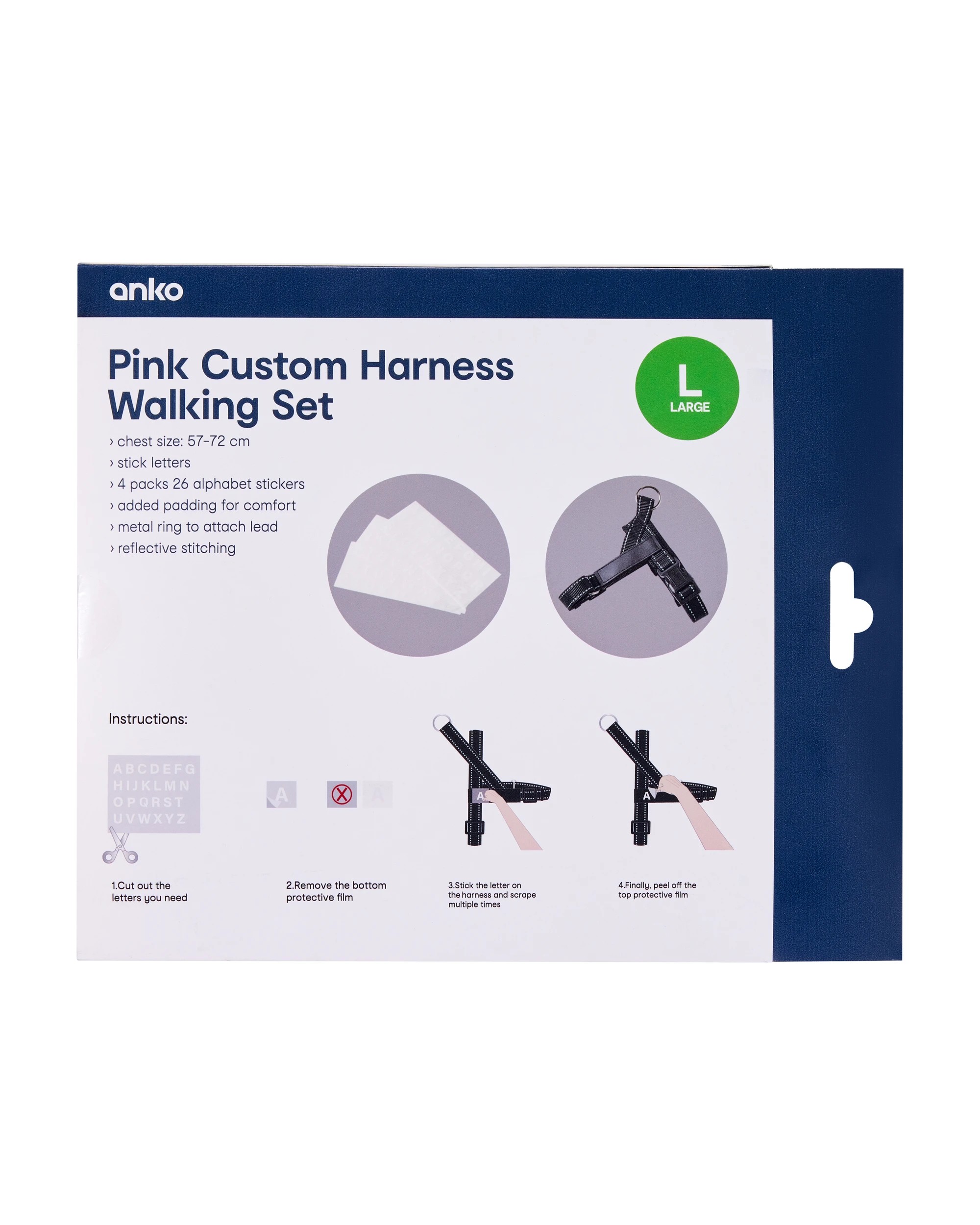 10 Pink Custom Harness Walking Set - Large, 10 of 10