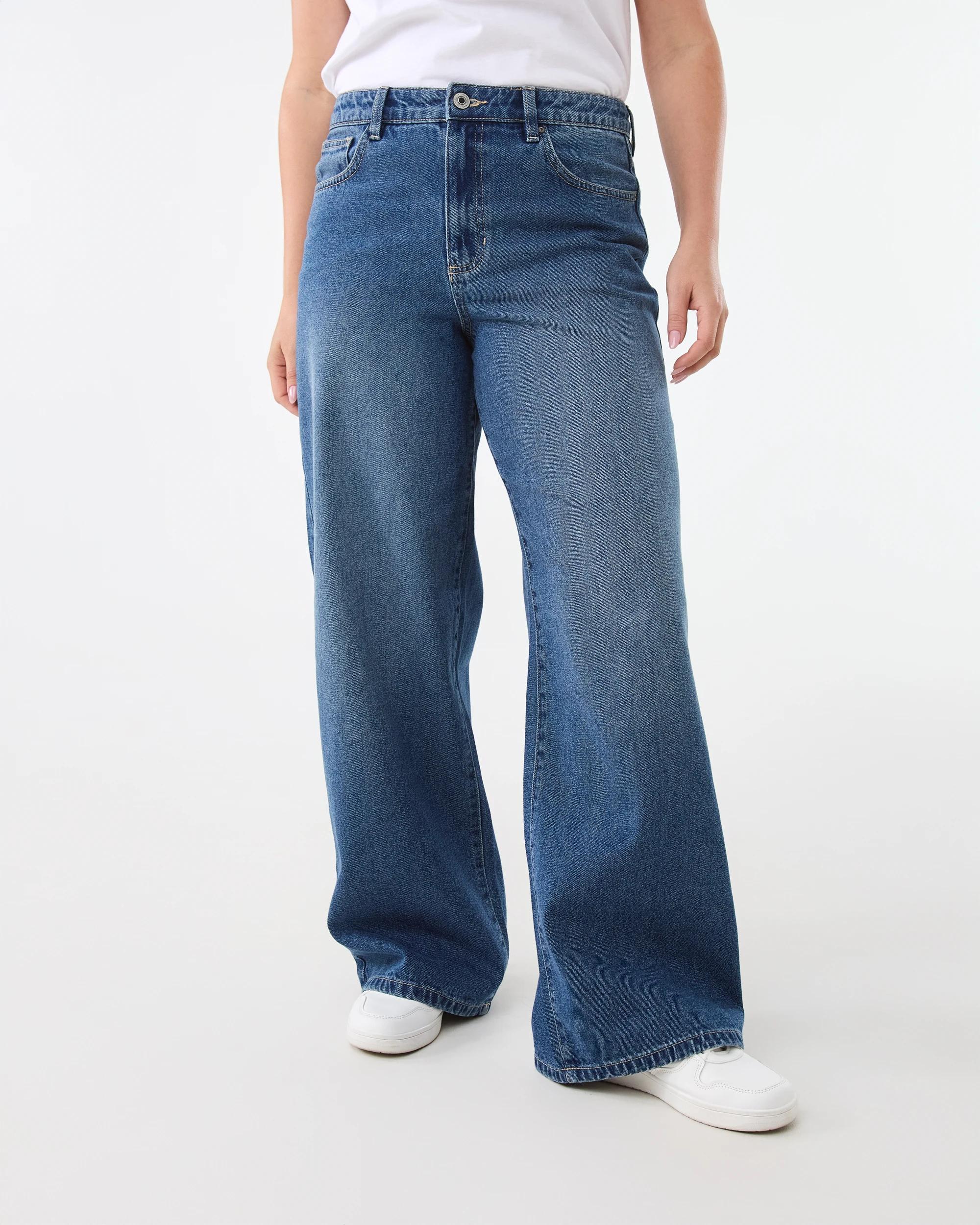 1 Wide Leg Jeans MID WASH, 1 of 10