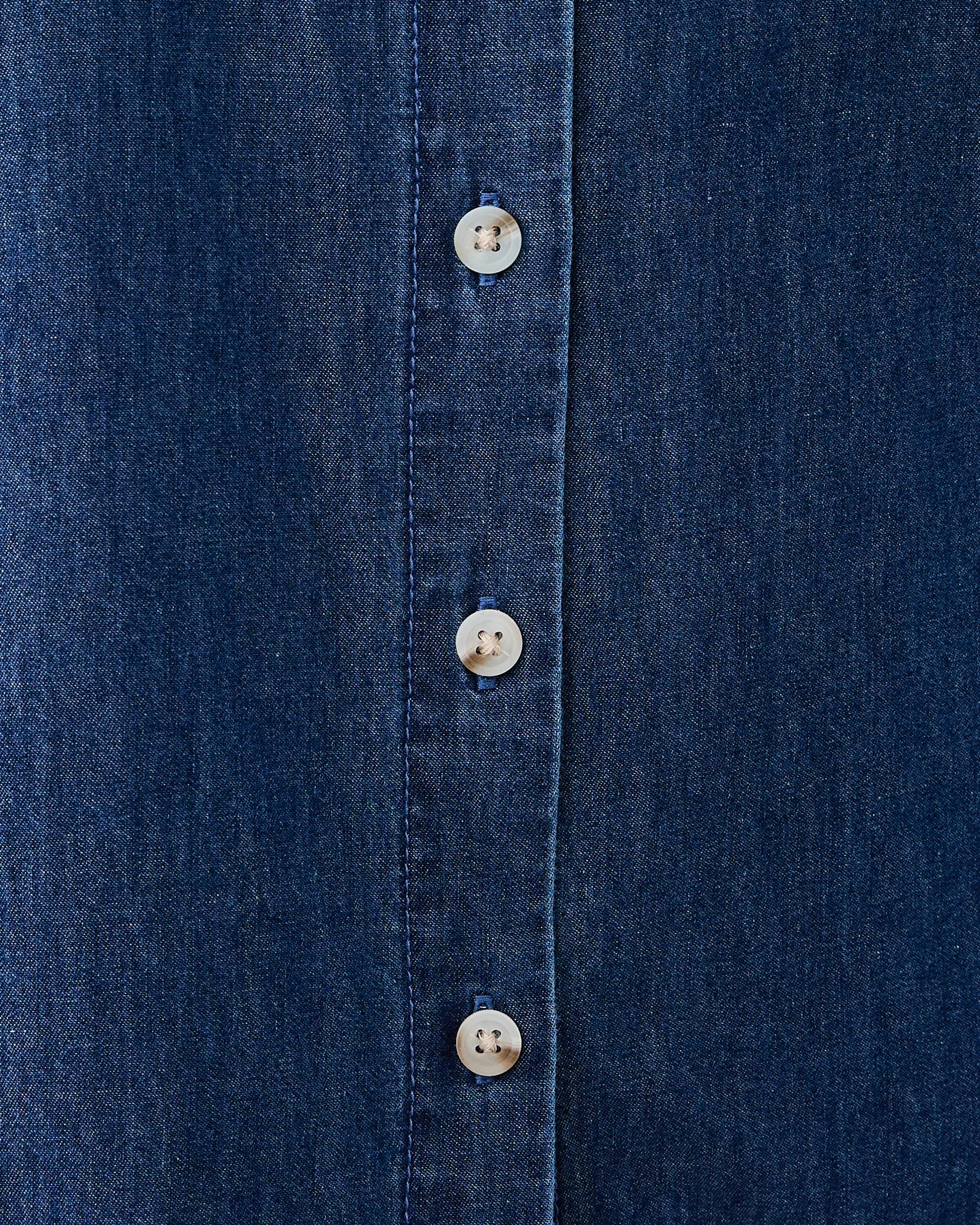 7 Curve Long Sleeve Denim Shirt Mid Wash, 7 of 9