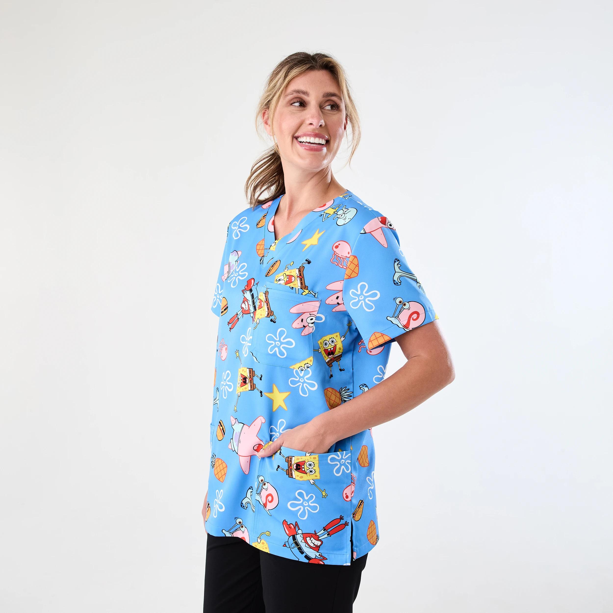2 Workwear SpongeBob License Scrub Top Spongebob, 2 of 8