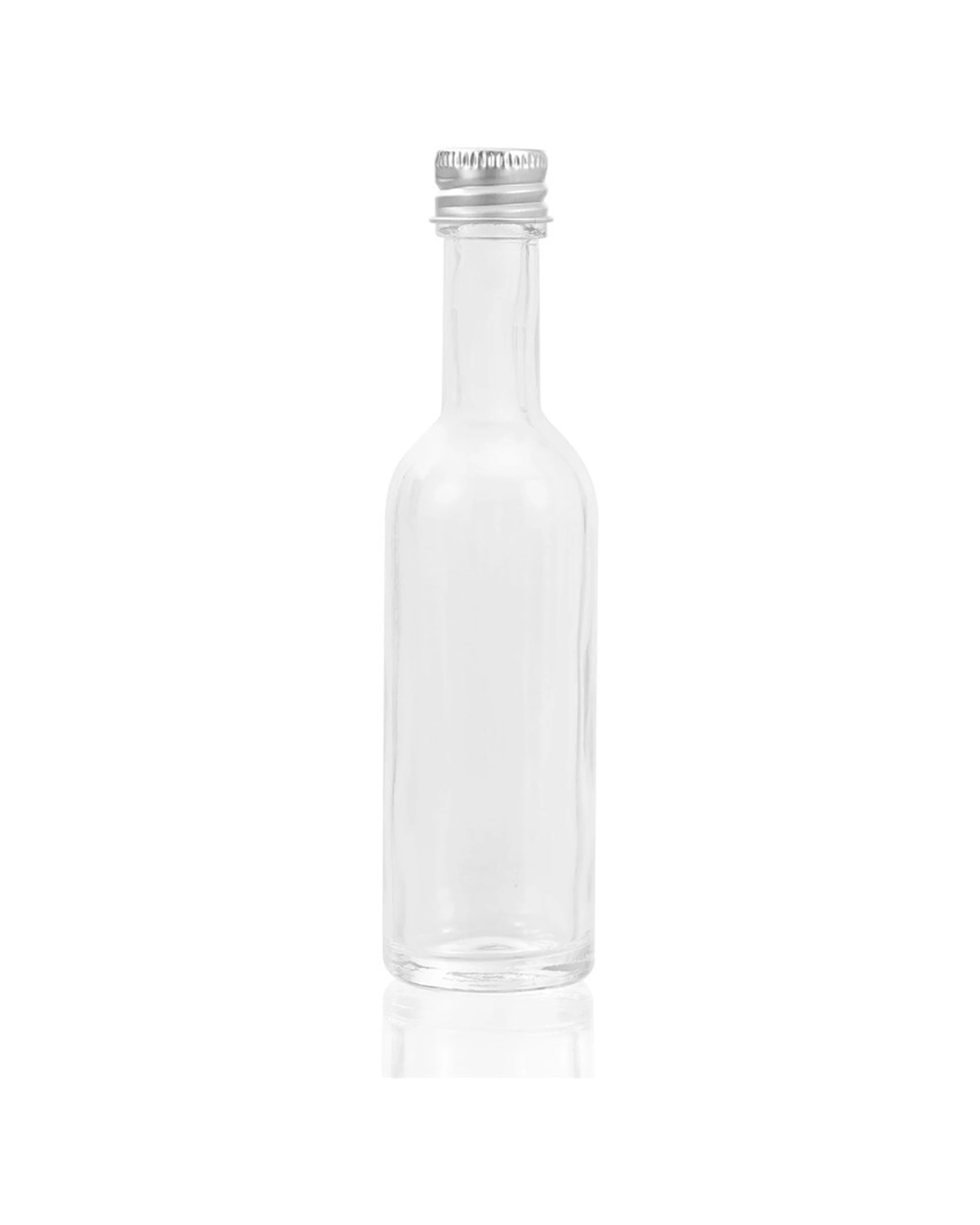 3 5pk Lemon & Lime 60ml Long Neck Mini Bottle Capri Glass W/ Silver Lid Storage
 - Clear, 3 of 4