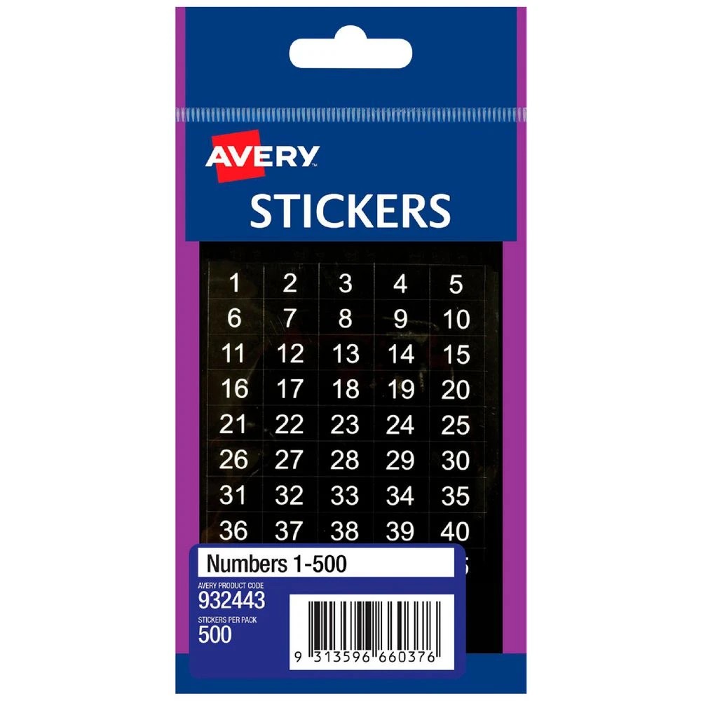 1 Avery Multi-Purpose Stickers 1-500 500 Pack, 1 of 1