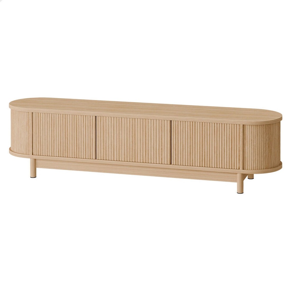 1 Alfordson TV Cabinet Entertainment Unit Stand 160cm Storage Shelf - Oak, 1 of 10