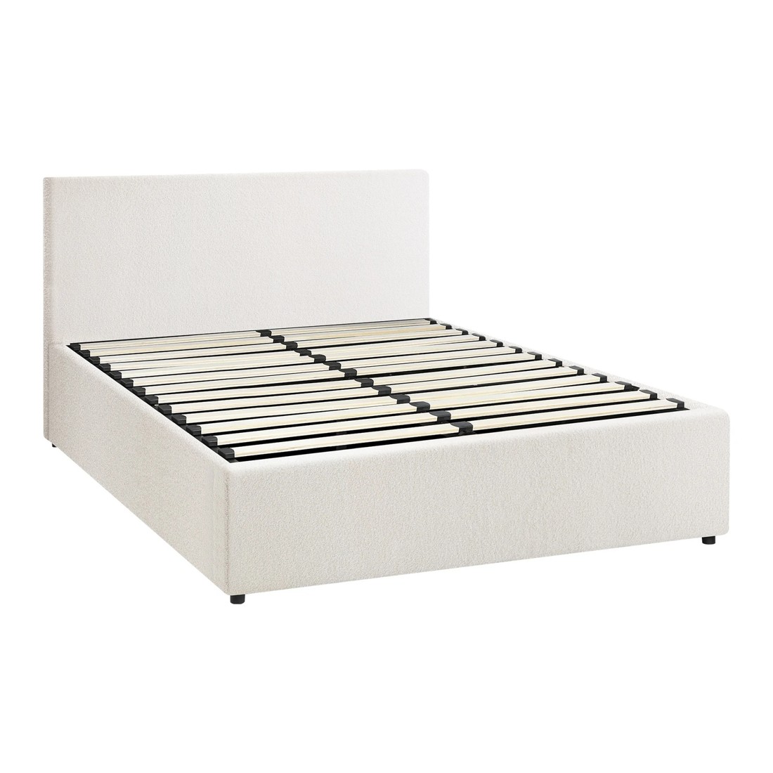 7 Oikiture Queen Bed Frame Gas Lift Base With Storage Boucle
 - White, 7 of 10