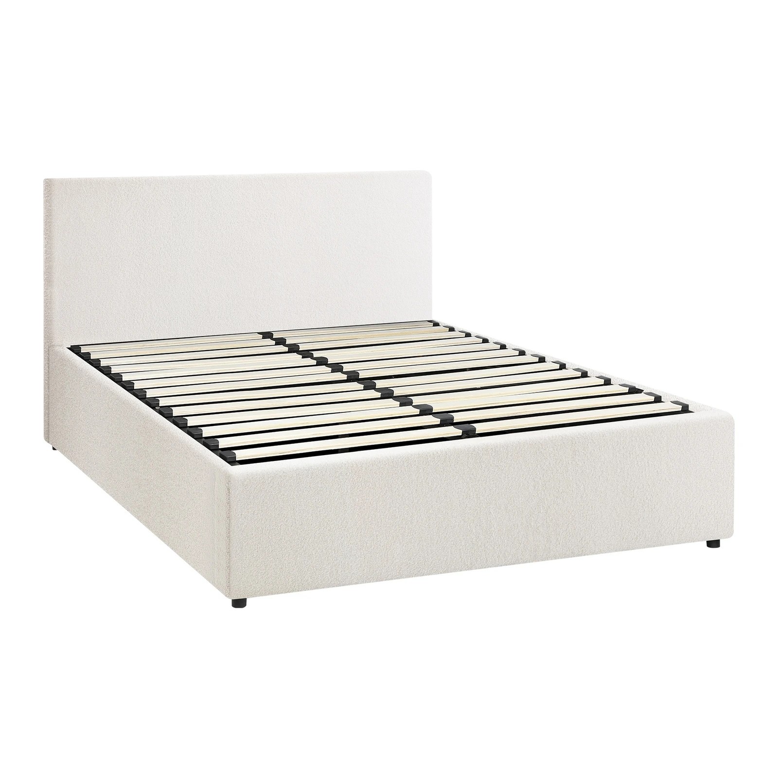 7 Oikiture Queen Bed Frame Gas Lift Base With Storage Boucle
 - White, 7 of 10