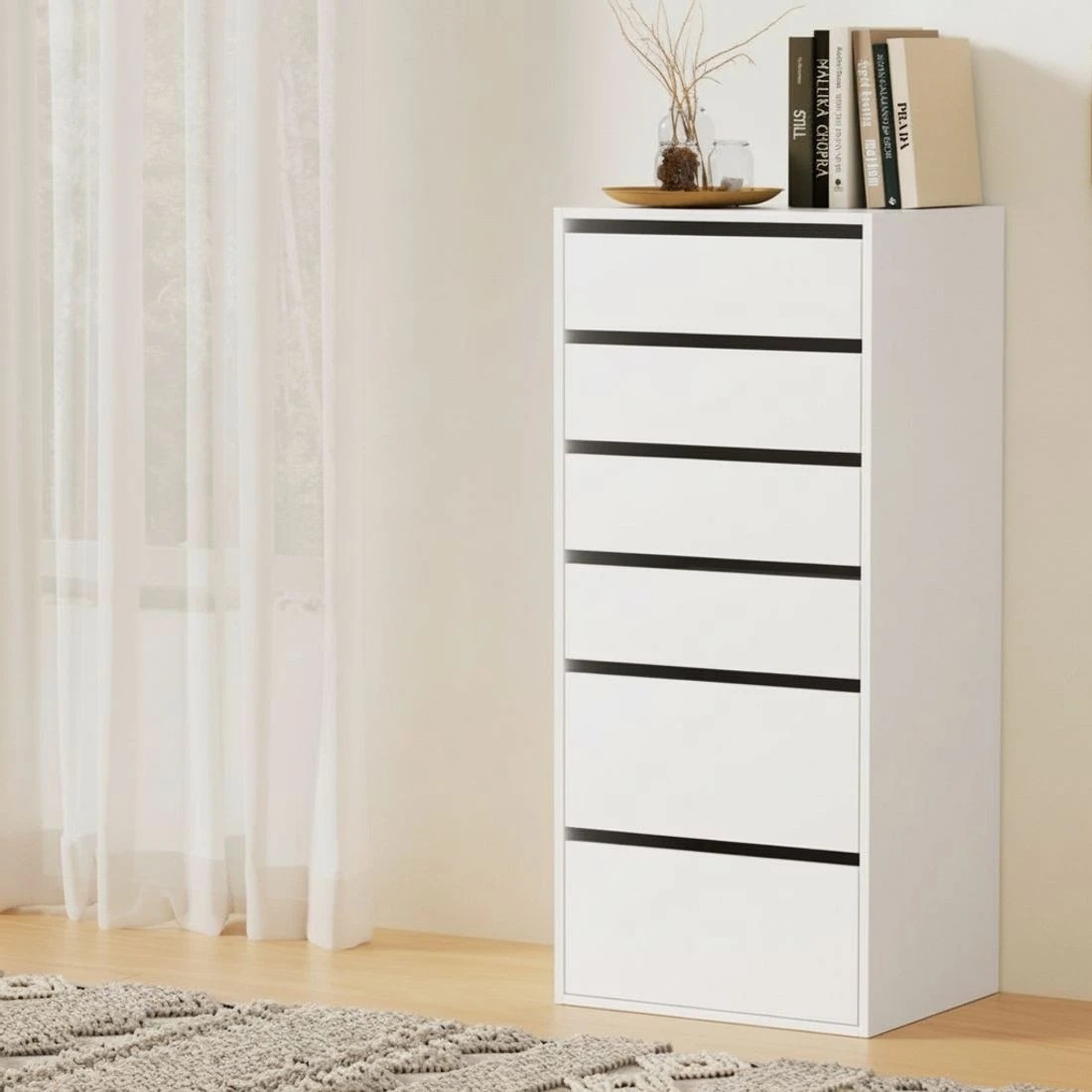 7 Artiss 6 Chest of Drawers Dresser Tallboy - White, 7 of 8