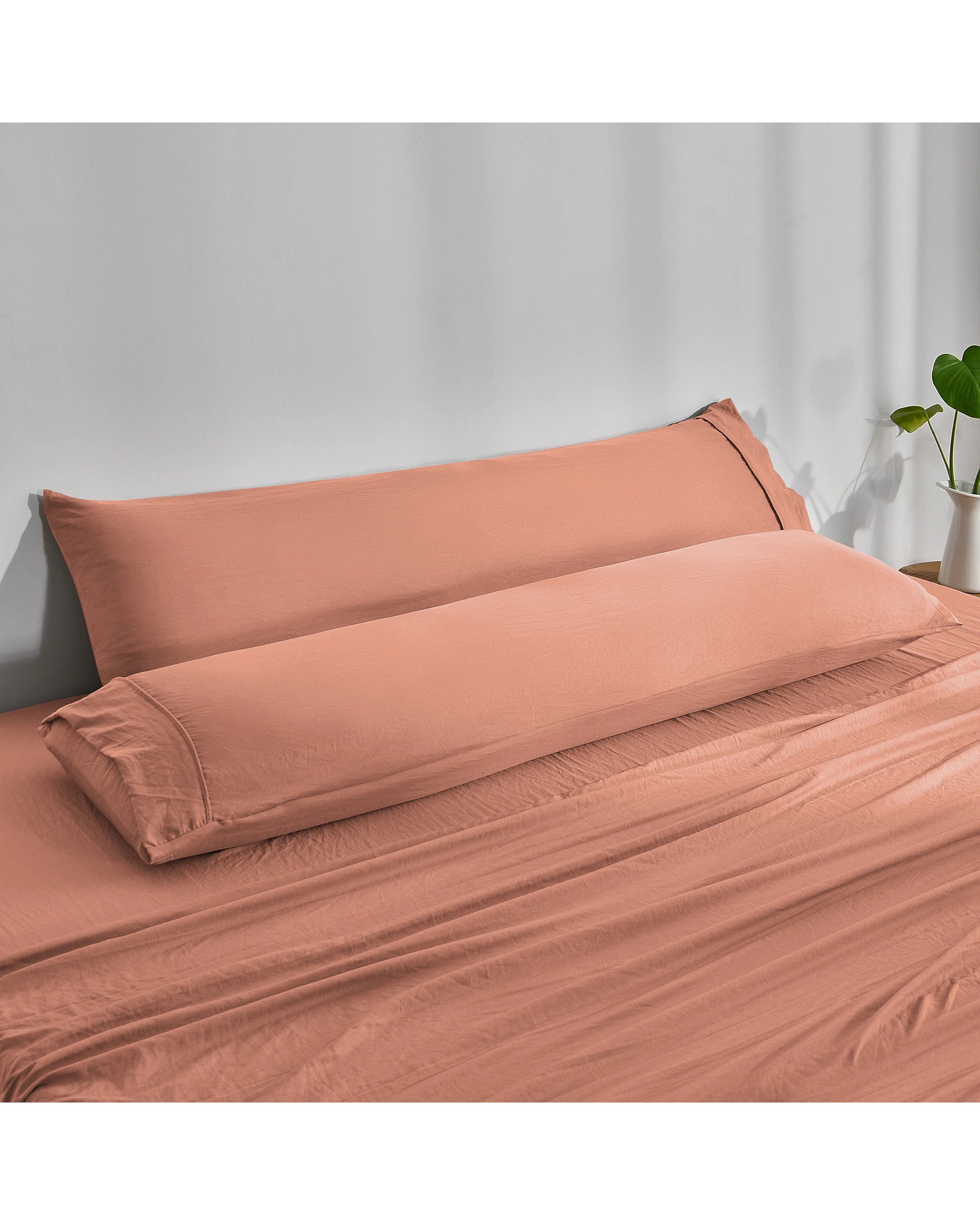 3 Dreamaker Superfine Washed Microfibre Body Pillowcase Twin Pack - Pink Clay, 3 of 4