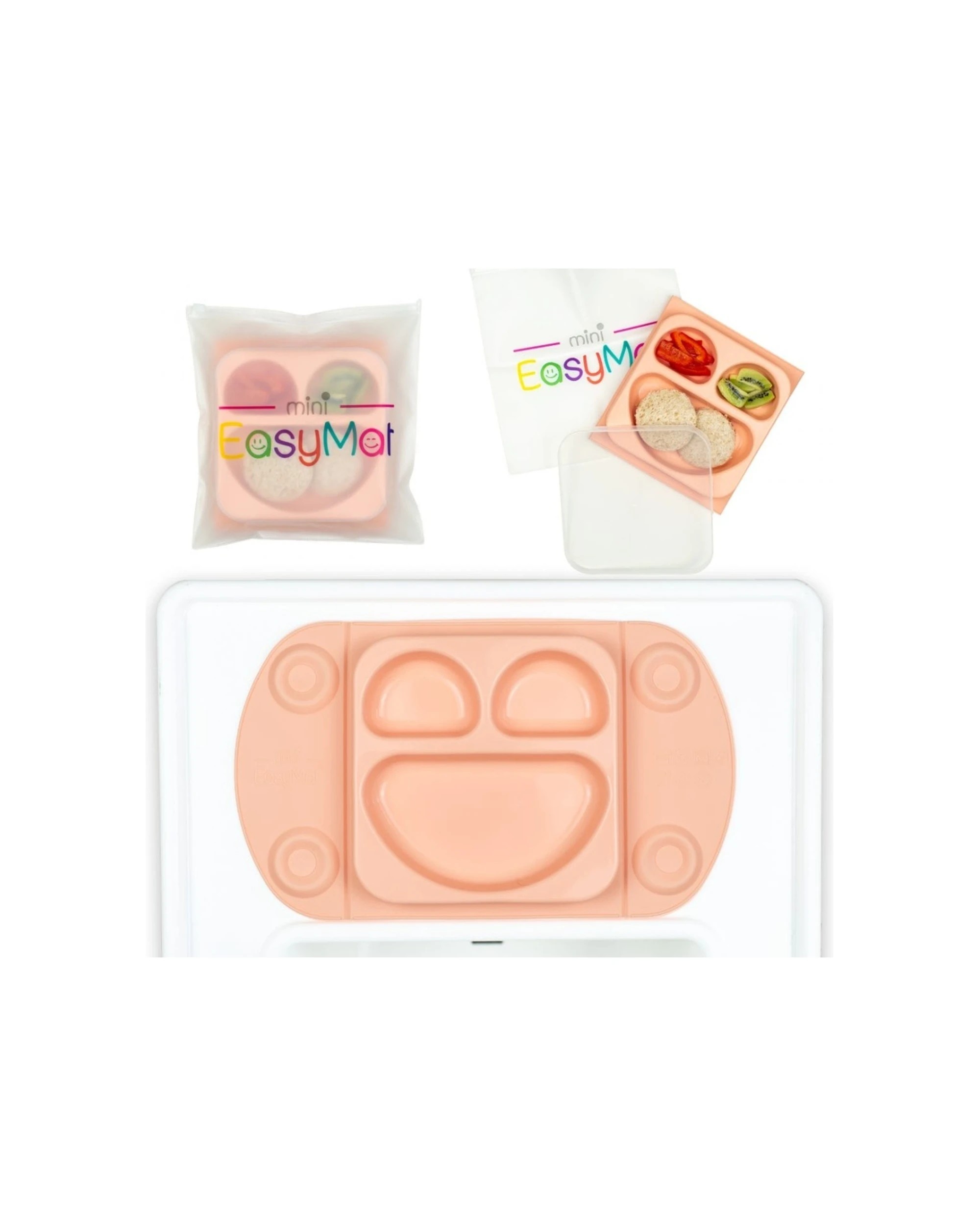 2 EasyTots Easymat Mini Feeding Plate 5 Point Suction Baby Led Weaning Pearl - Beige, 2 of 2