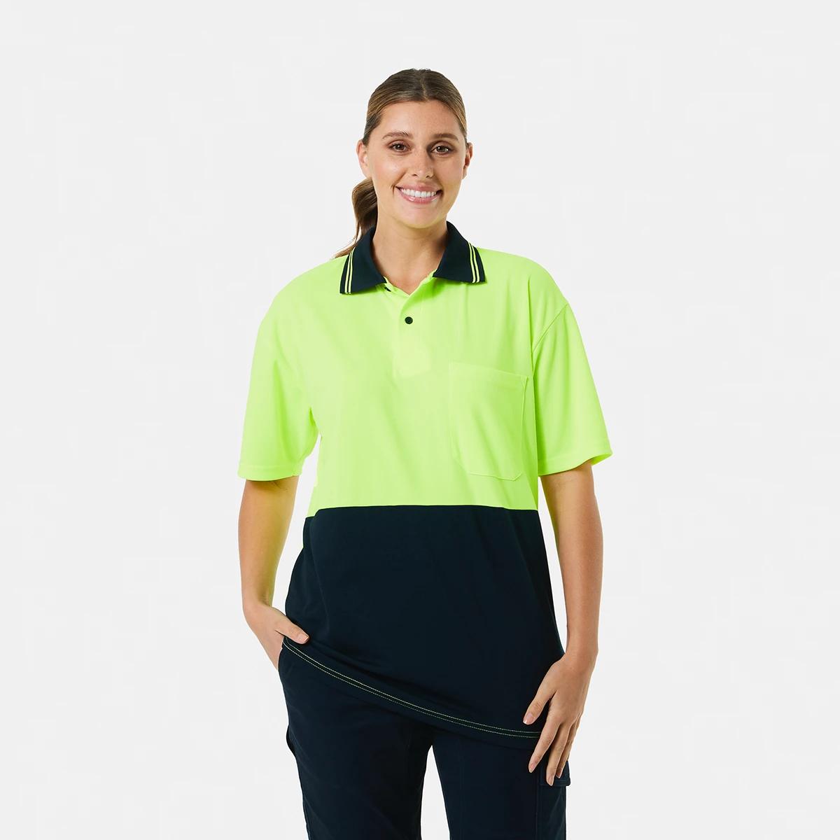 2 Workwear Hi-Visibility Short Sleeve Polo Shirt Yellow, 2 of 10