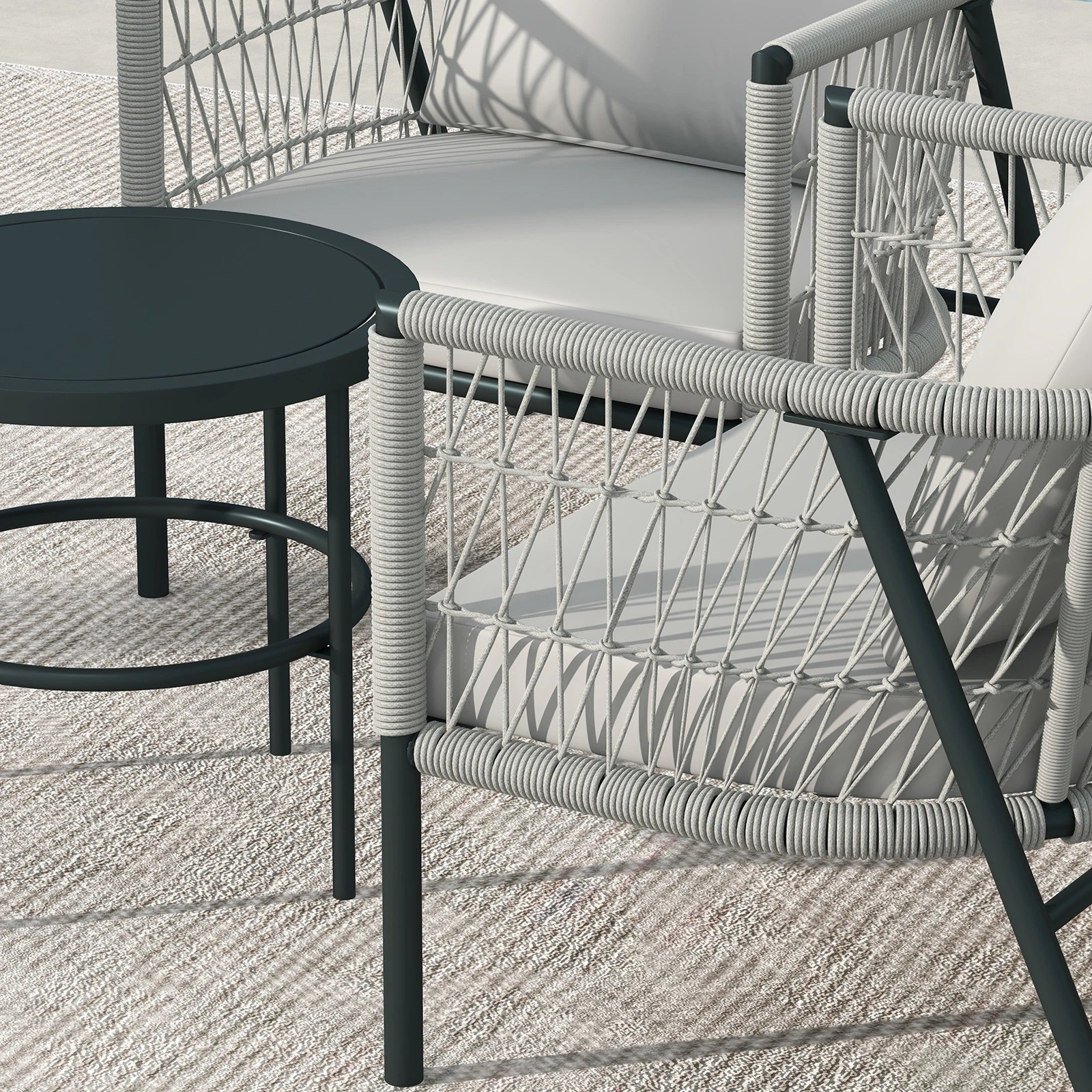 10 Arcadia Furniture Reims 3 Piece Patio Outdoor Weather Resistant Set Stylish - Grey - Grey, 10 of 10