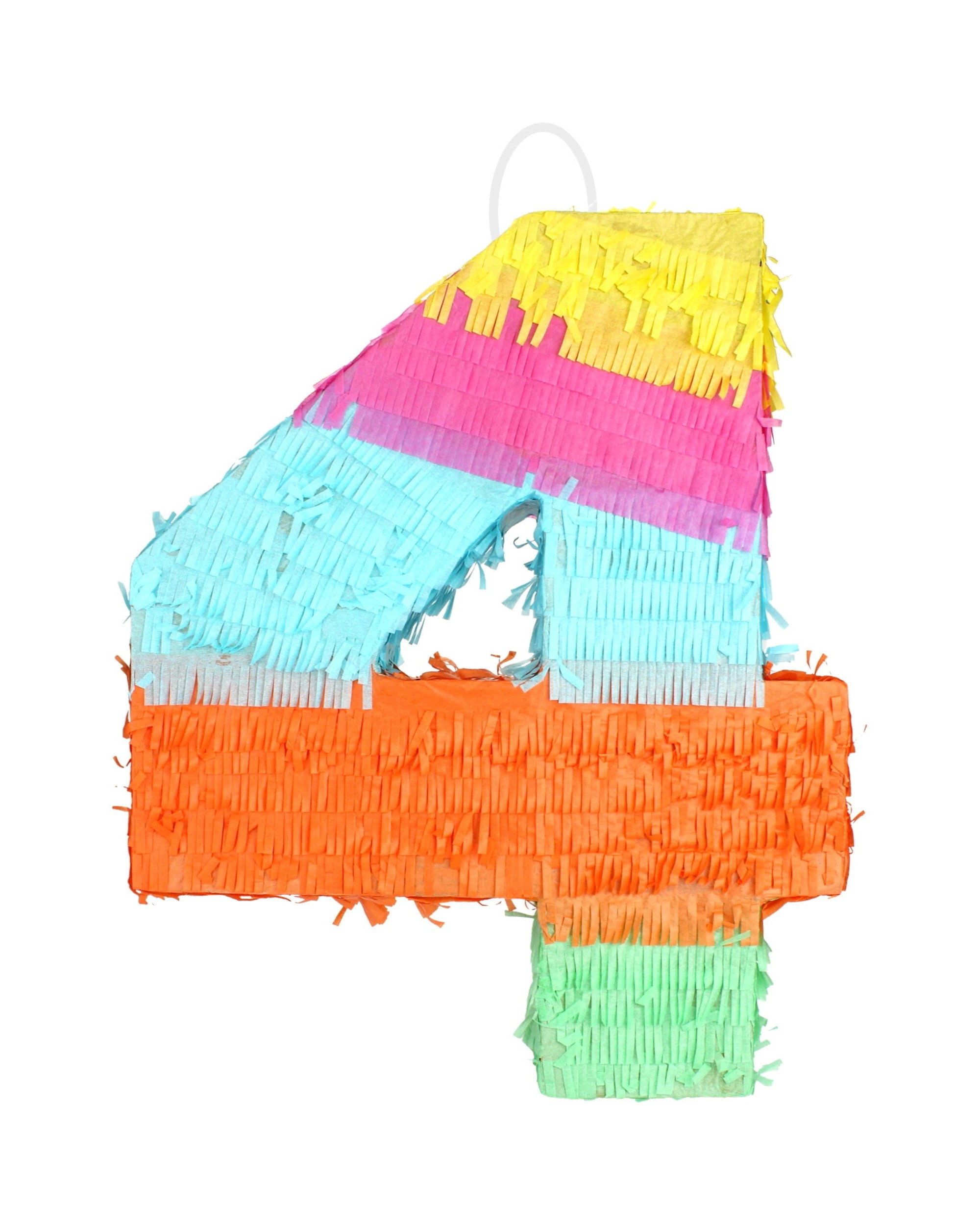 1 Partyrama Rainbow Number 4 Pinata - Rainbow, 1 of 1