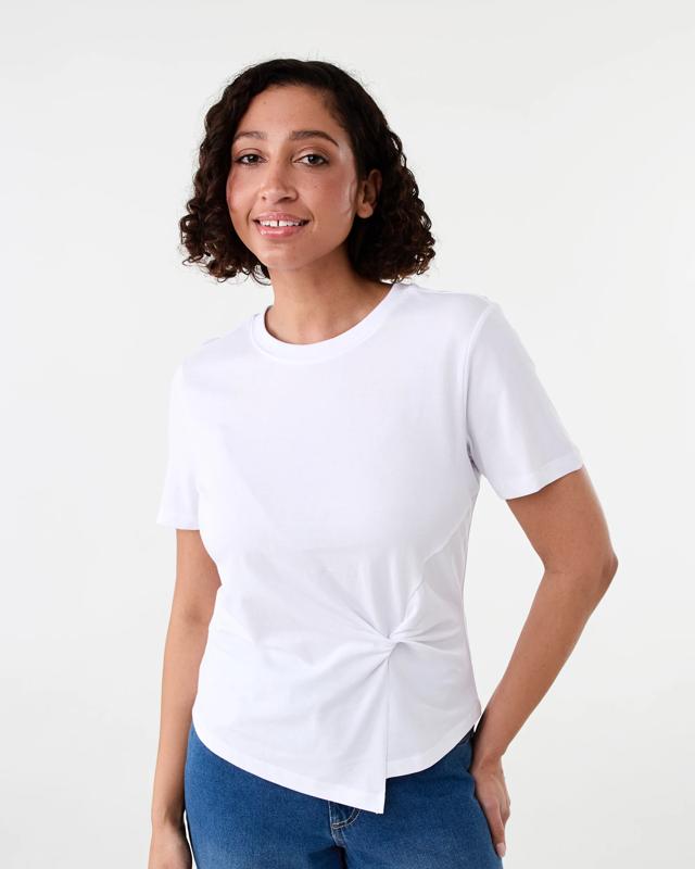 Short Sleeve Knot Detail T-s