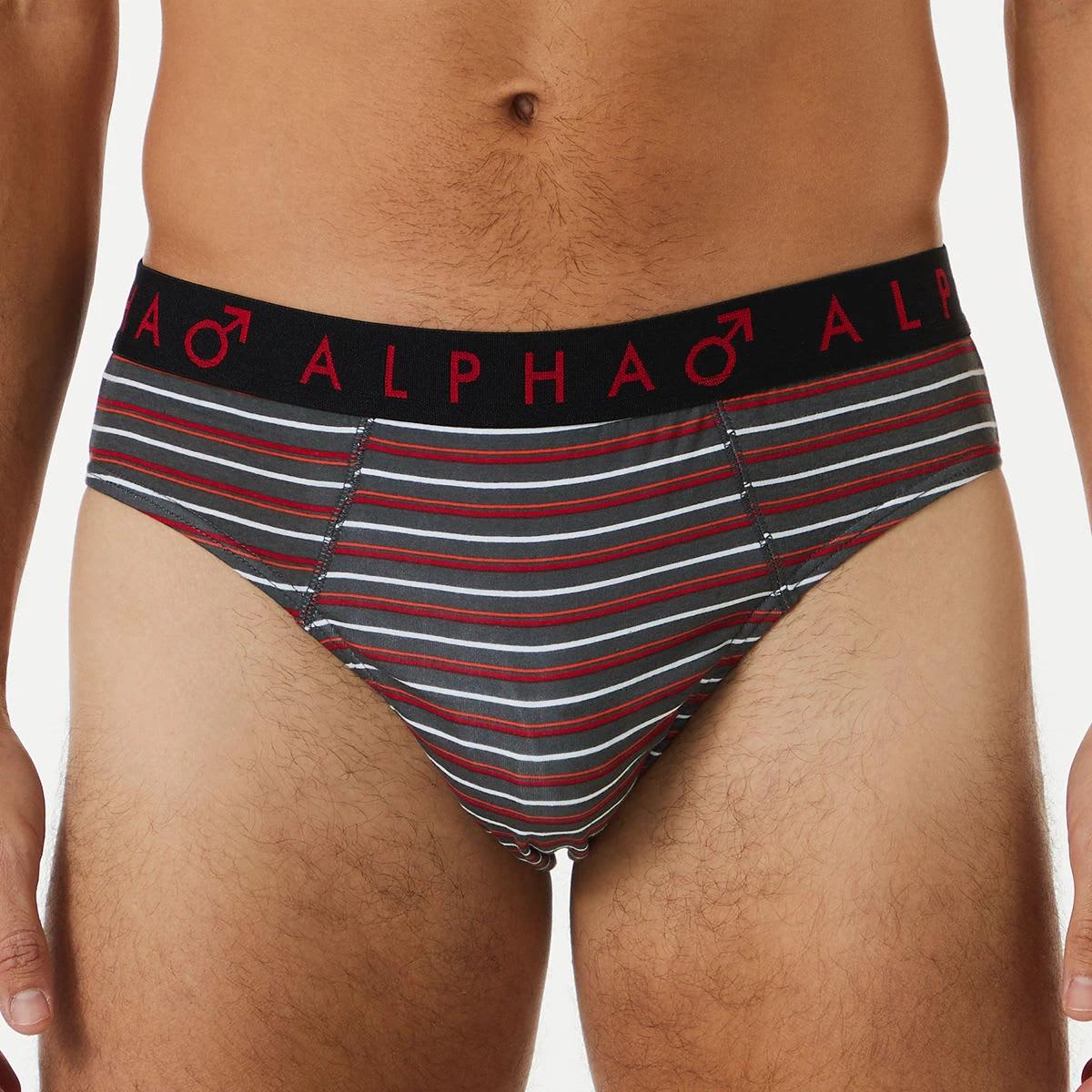 6 5 Pack Alpha Attached Elastic Hipster Briefs STRIPES, 6 of 10