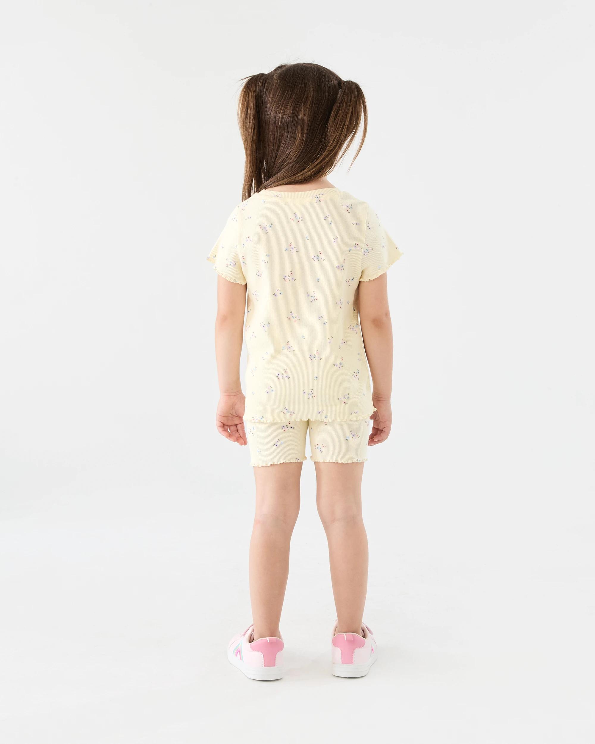 6 Printed Rib Bike Shorts BLUSH BLOOMS FLORALS SORBET, 6 of 6