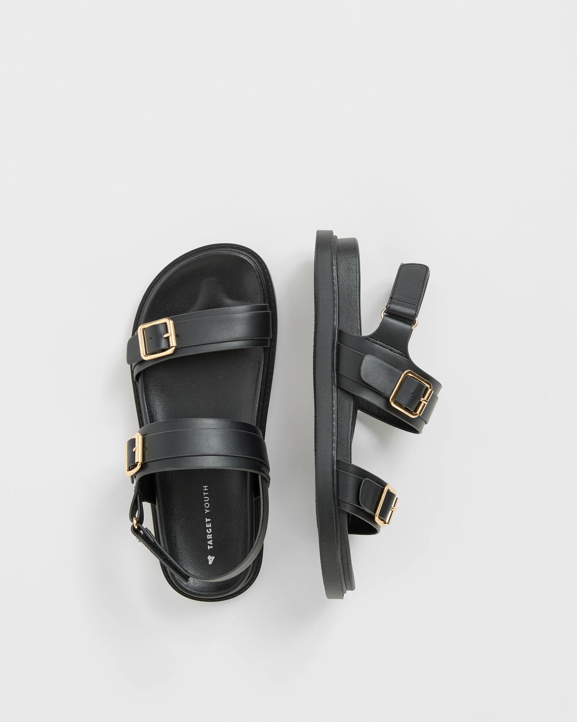 3 Target Youth Double Strap Sandals BLACK, 3 of 3