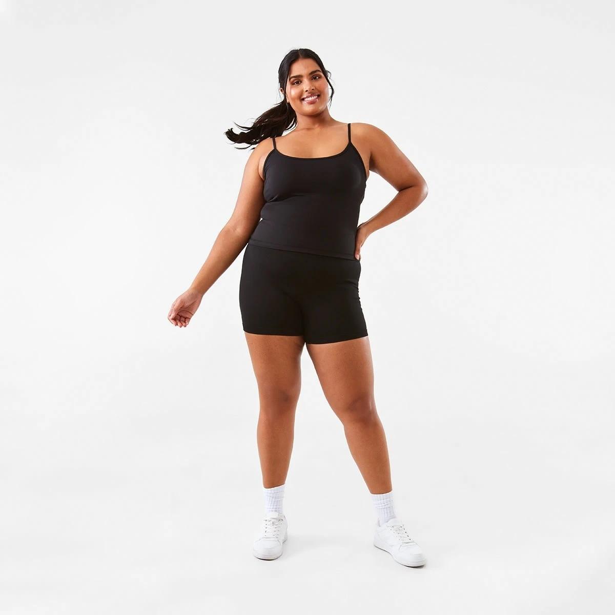 4 Active Womens Ultrasoft Shelf Tank BLACK, 4 of 9