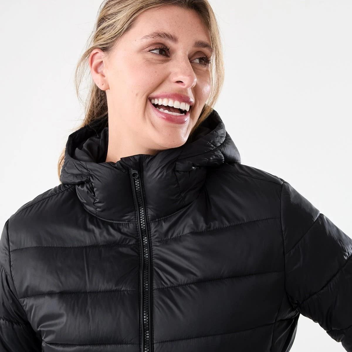 5 Active Womens Packable Puffer Jacket Black, 5 of 7