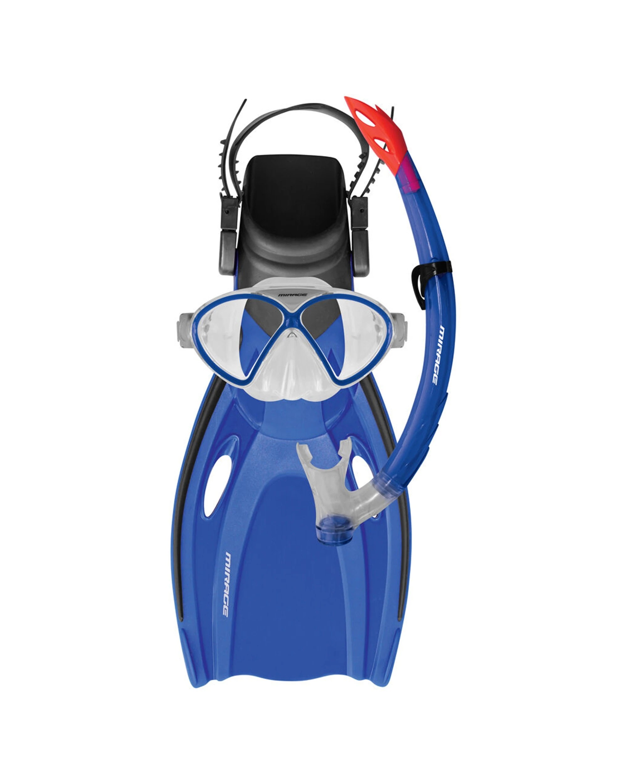 1 Mirage 4pc Comet Junior Snorkelling Mask Snorkel Fins Set Large - Blue, 1 of 1