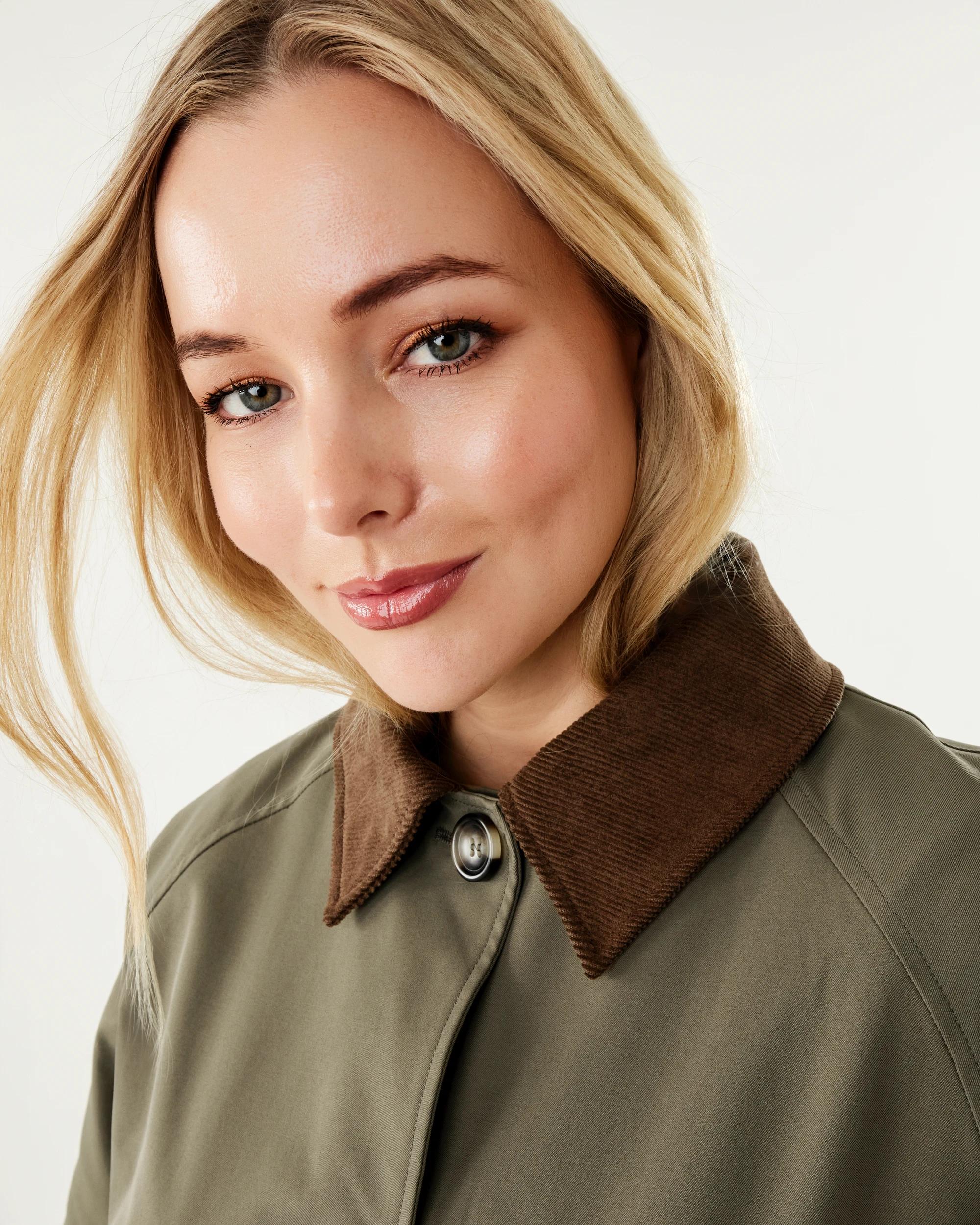 5 Contrast Check Trench Coat Deep Olive, 5 of 8