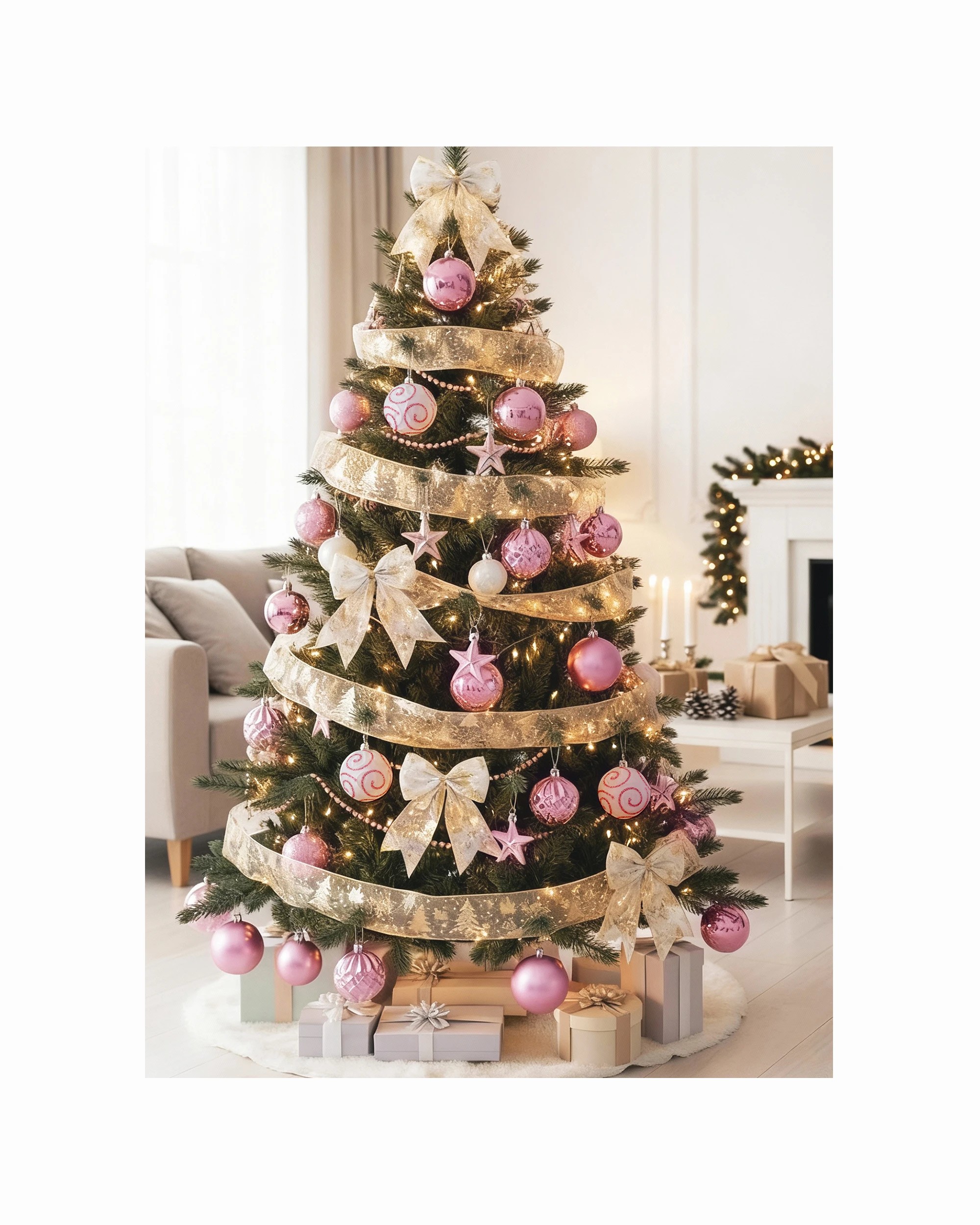 5 Jingle Jollys Christmas Tree Decoration Set Ribbon Baubles Ornaments Party - Multi, 5 of 7
