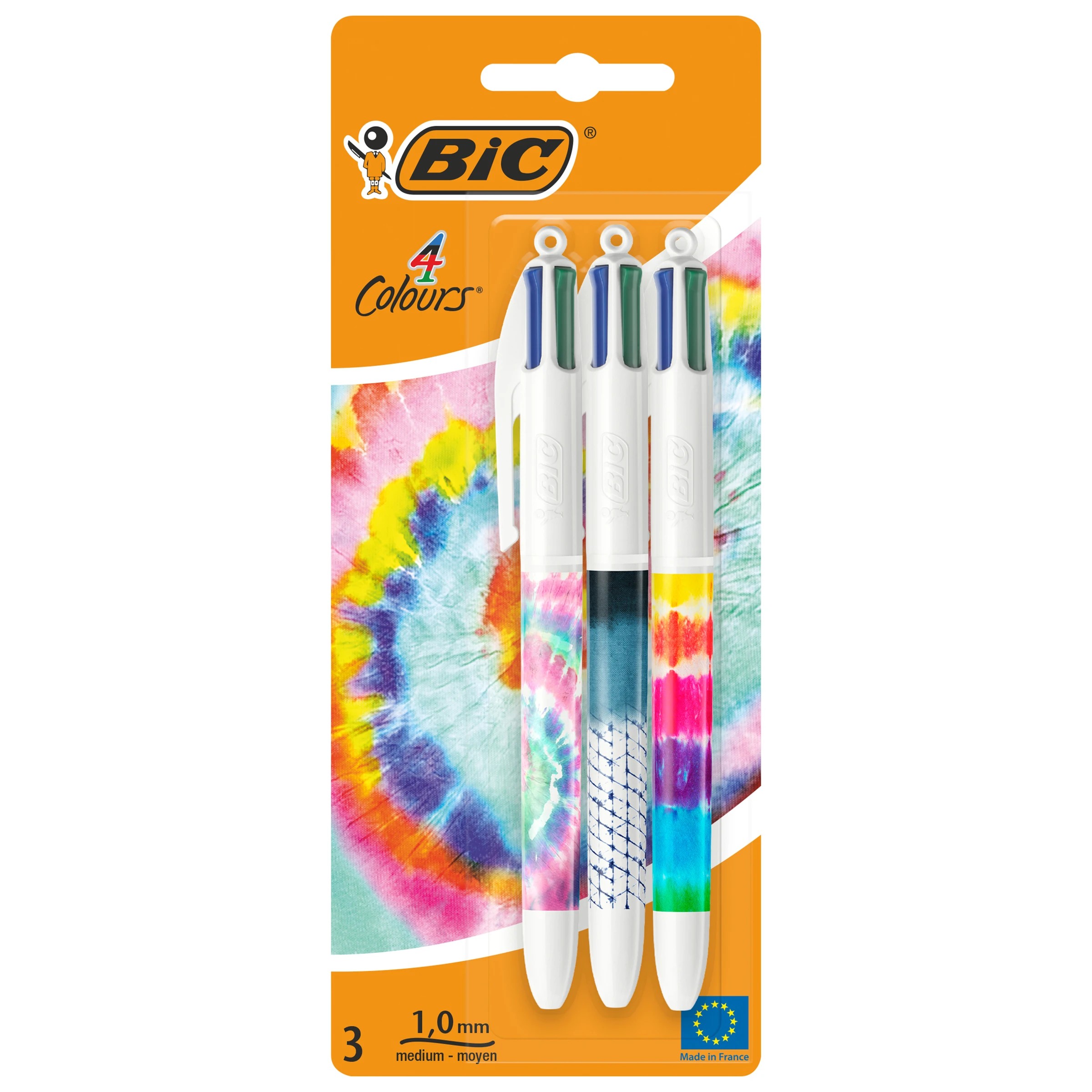 1 3 Pack BIC 4 Colours Tie Dye Ballpoint Pens, 1 of 3