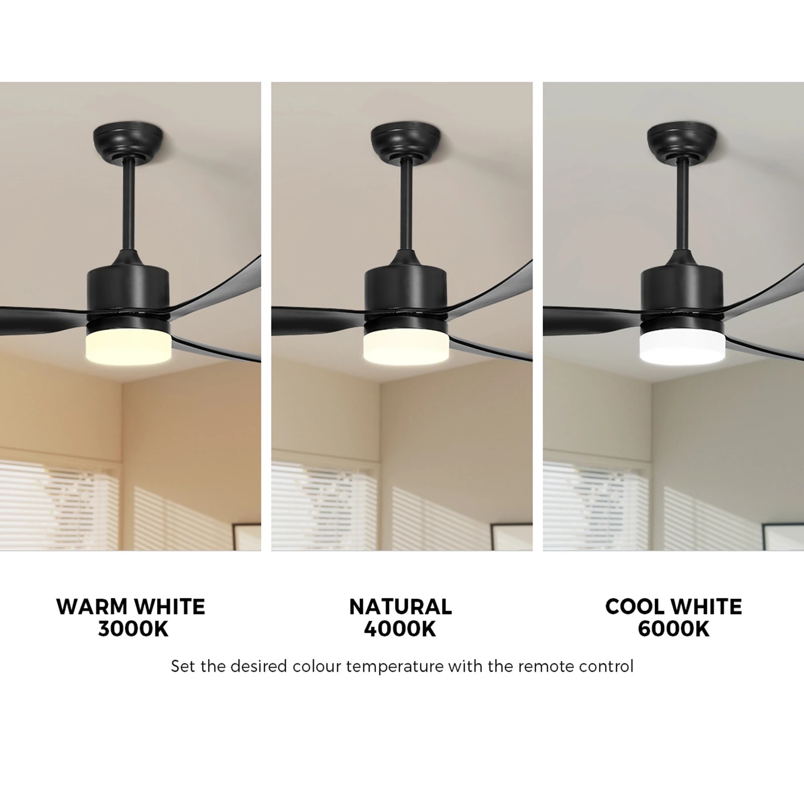 7 Vevare 52" Ceiling Fan With LED Light DC Motor 5 Speed Fans Remote Control - Black, 7 of 10