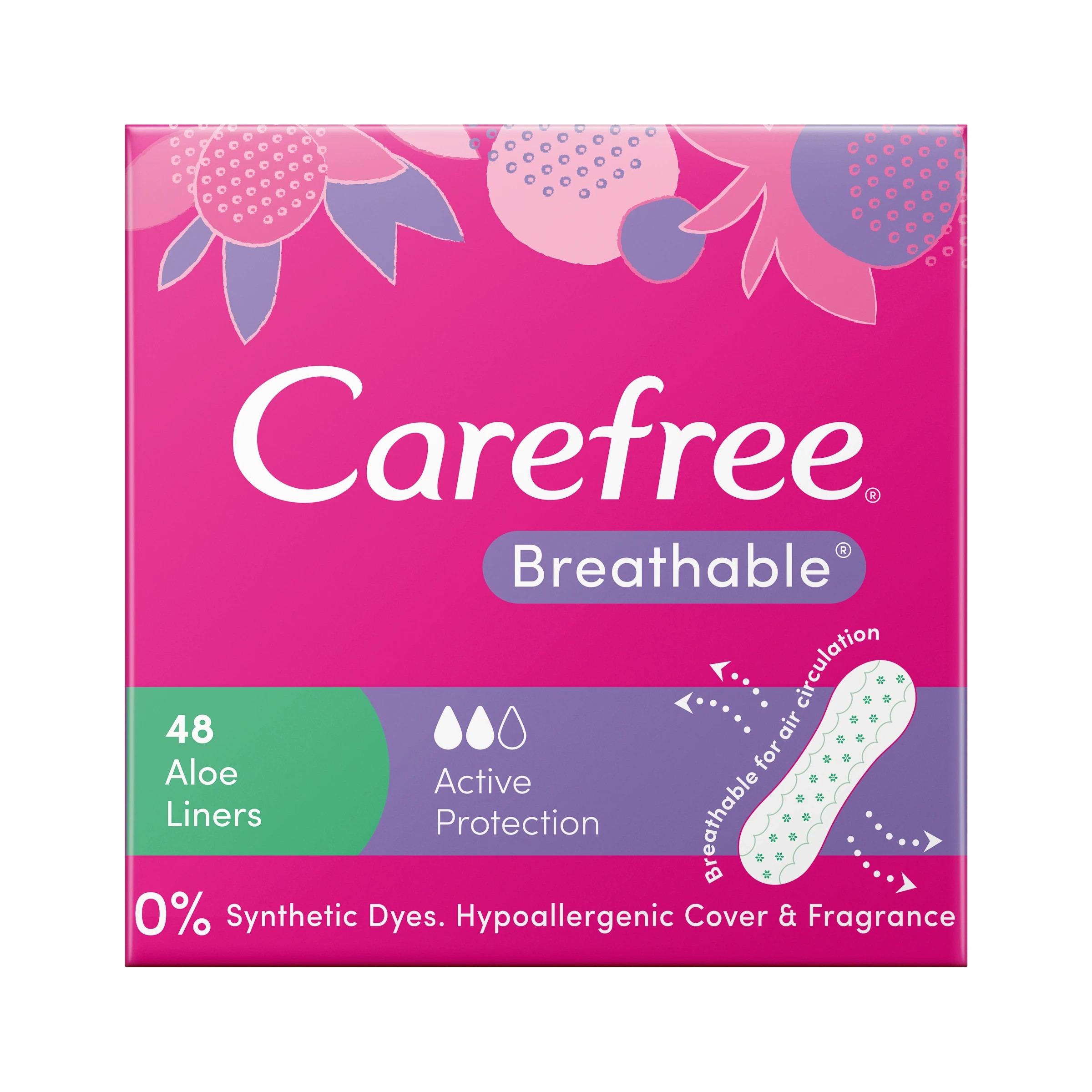 2 48 Pack Carefree Breathable Scented Aloe Liners, 2 of 6