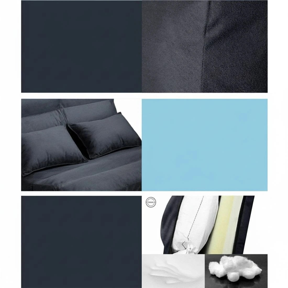 6 Artiss Floor Lounge Sofa Bed 2-seater - Grey, 6 of 8