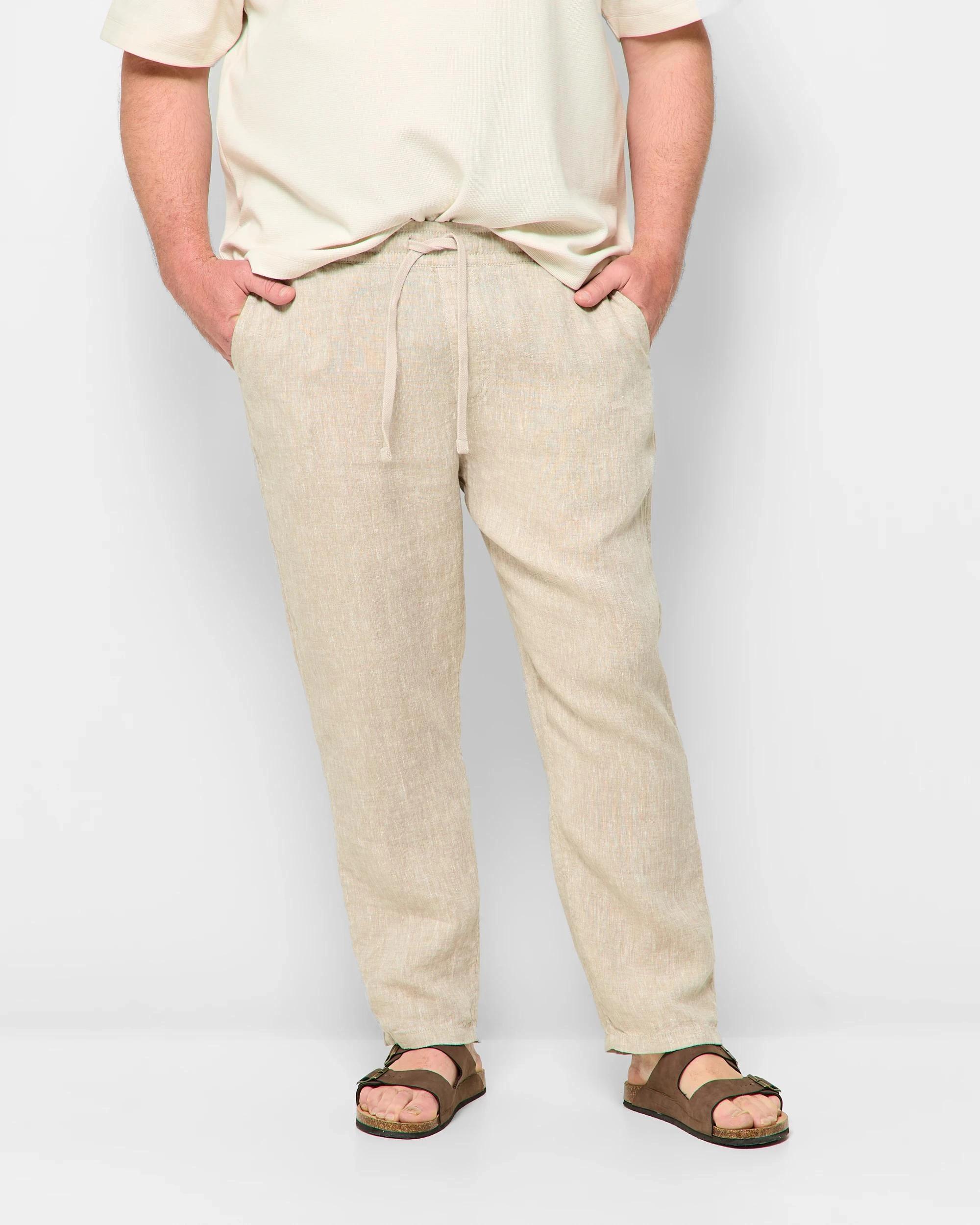 1 Target Man Plus Plus Size European Linen Pants STONE, 1 of 5
