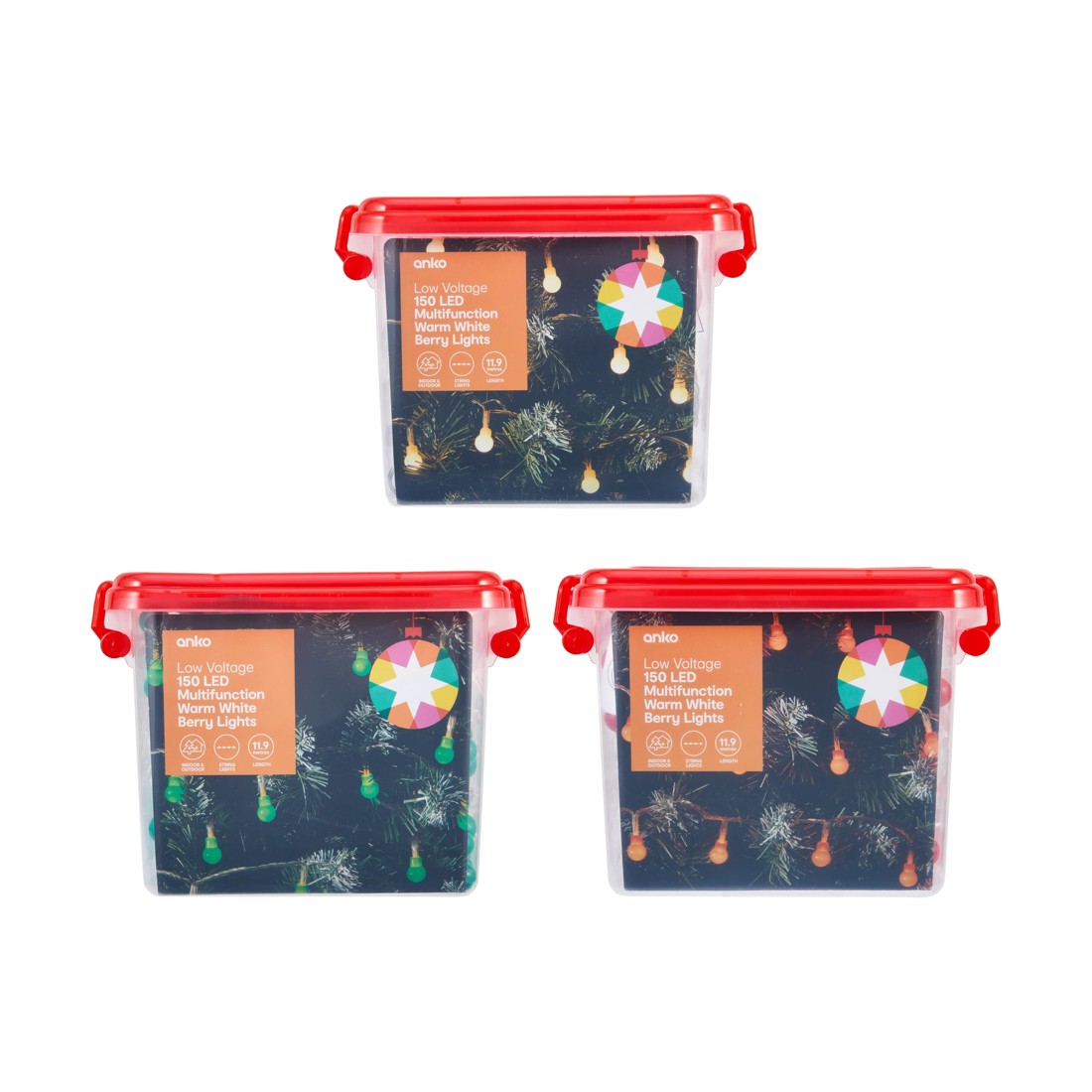 6 Low Voltage 150 LED Multifunction Warm White Berry Lights - Assorted, 6 of 7