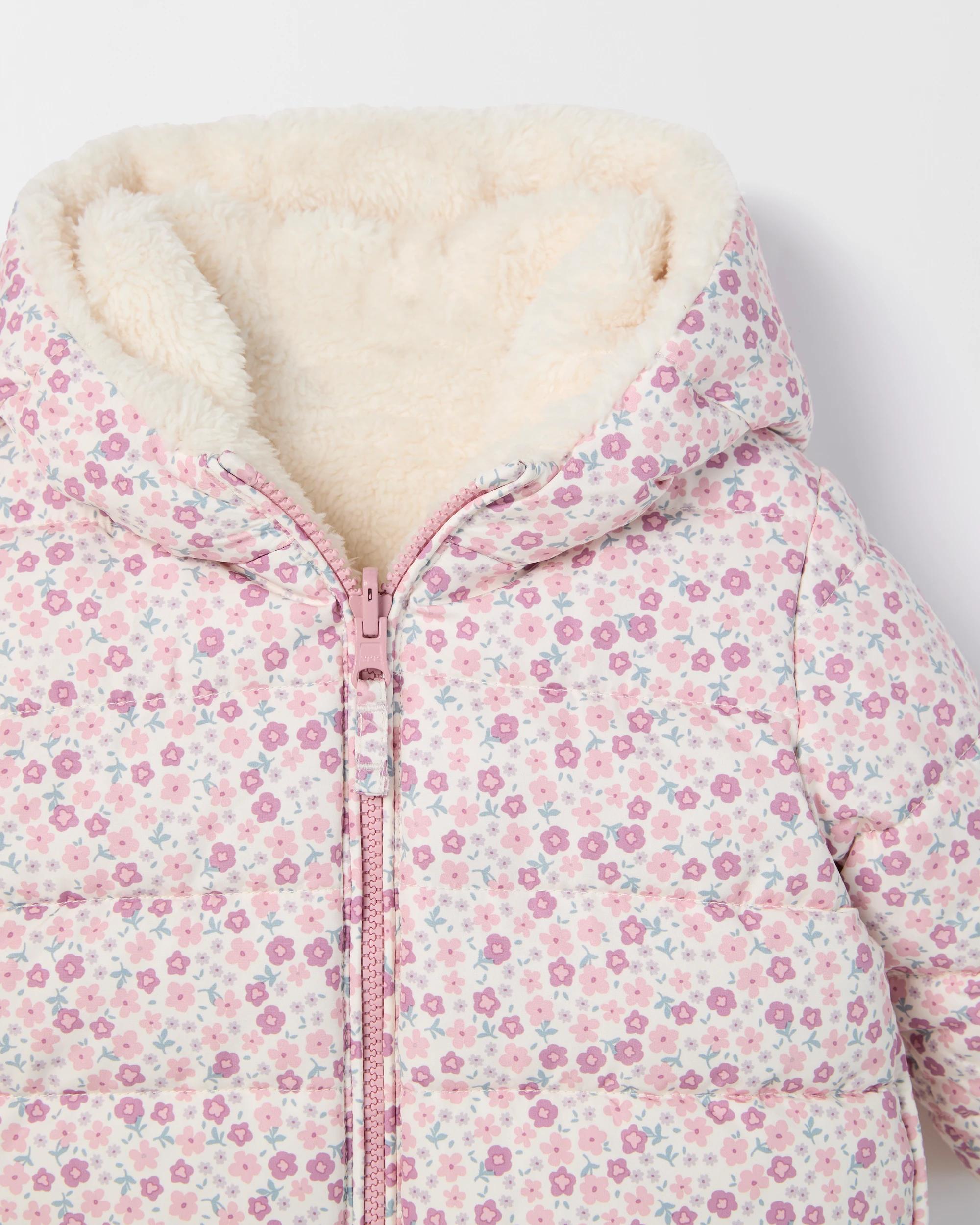2 Target Baby Baby Reversible Puffer Jacket FLORAL, 2 of 3