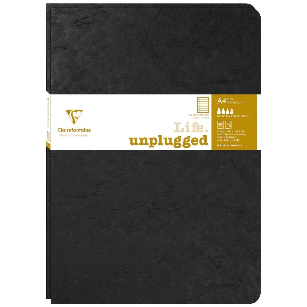 1 Clairefontaine My Essentials A4 Notebook Ruled 2 Pack Black, 1 of 5