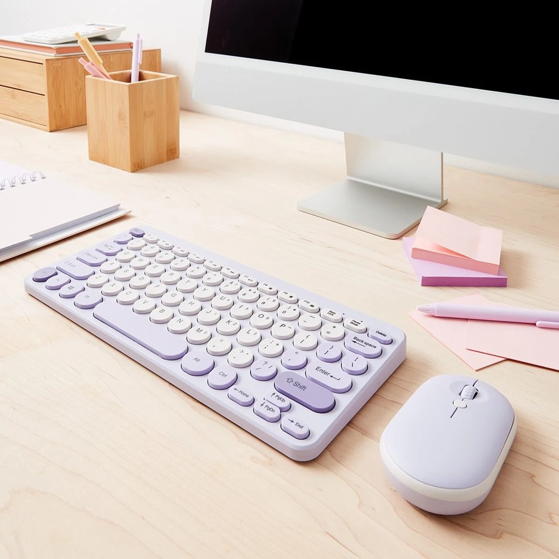 1 Wireless Keyboard and Mouse - Lavendar, 1 of 9