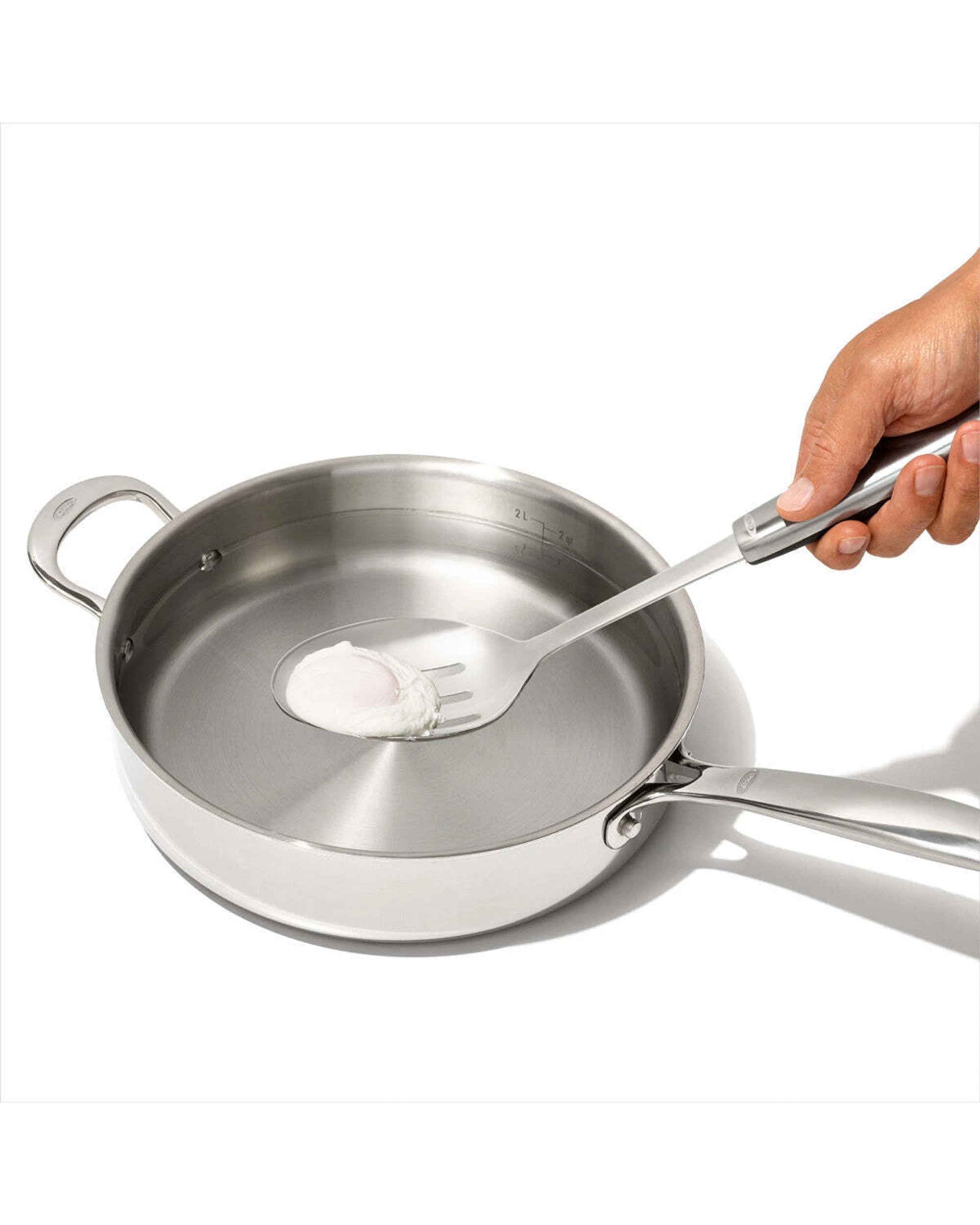 2 Oxo Steel Slotted Cooking Spoon Stainless Liquid Draining Non-Slip - Silver, 2 of 2