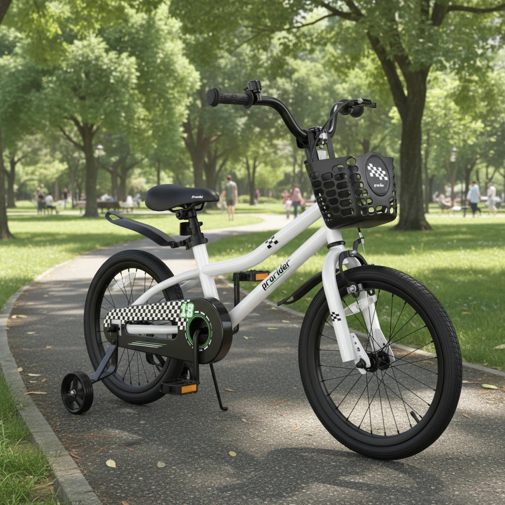 3 Costway 46cm Bike Bicycle Ride-on w/Training Wheels & Adjustable Seat Boys Beginner - White, 3 of 5