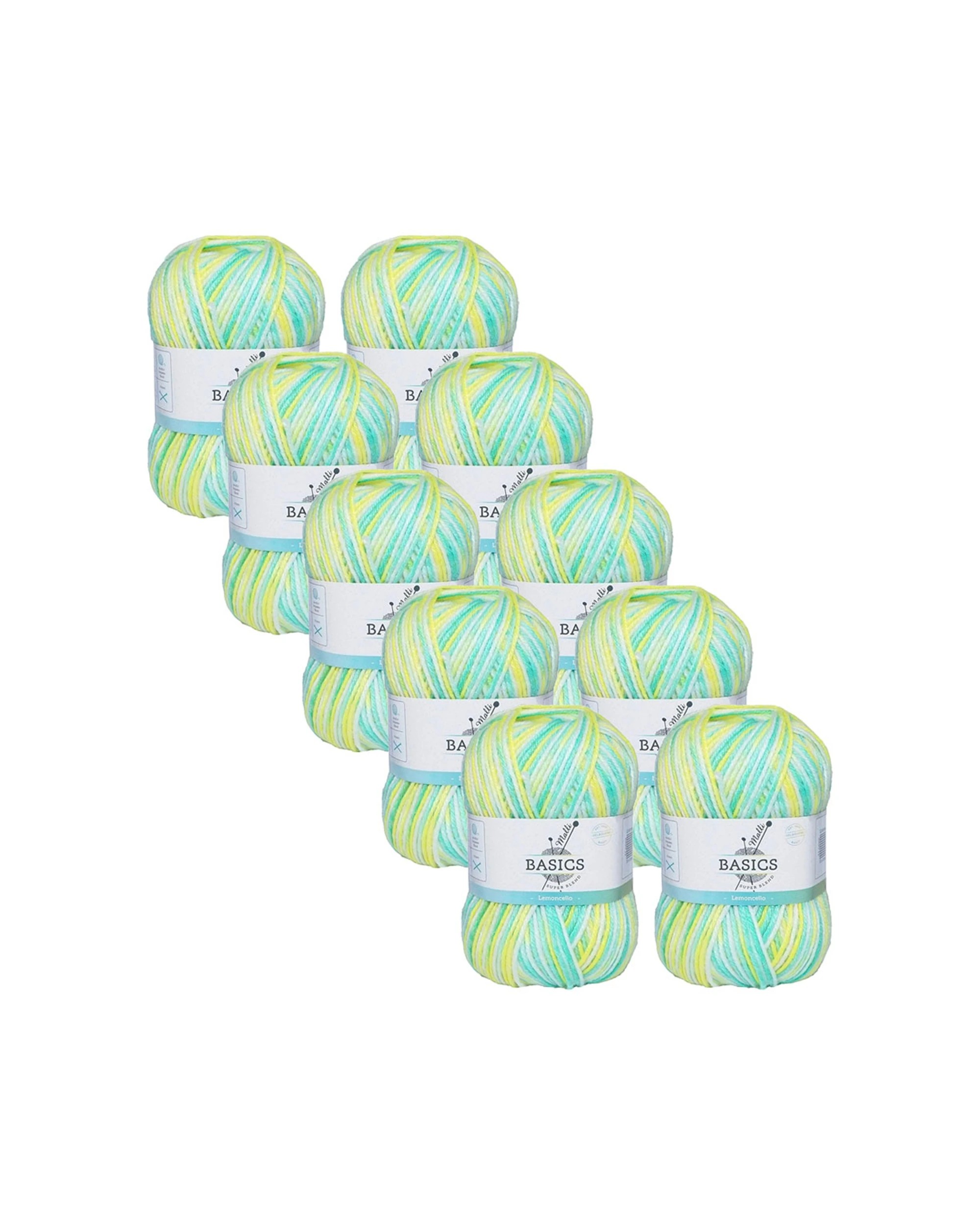 1 Malli 10PK Blend Basic 100g High Quality Durable Acrylic Polyester Yarn Lemoncello - Yellow, 1 of 2